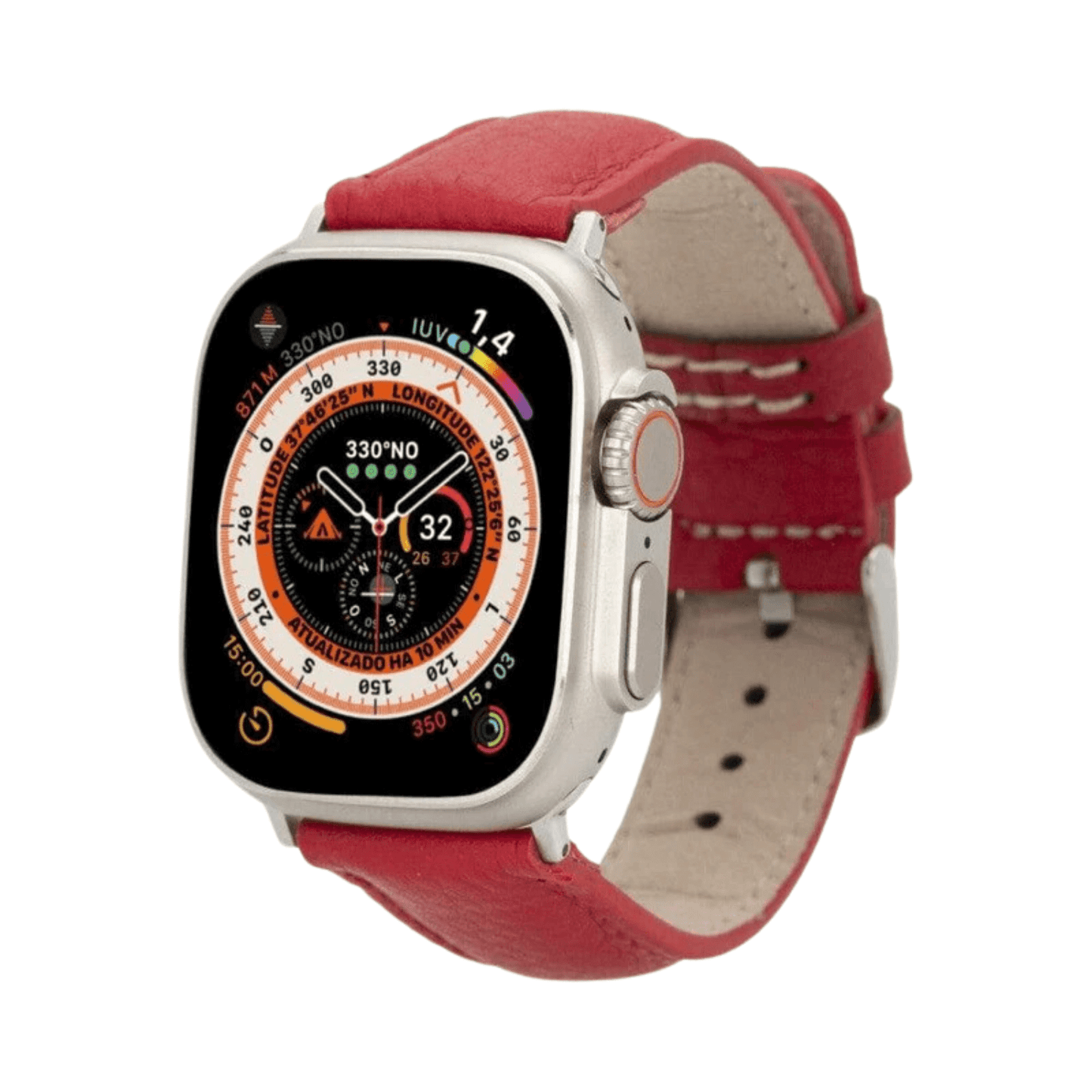 Apple Watch Red Leather Strap - Boston