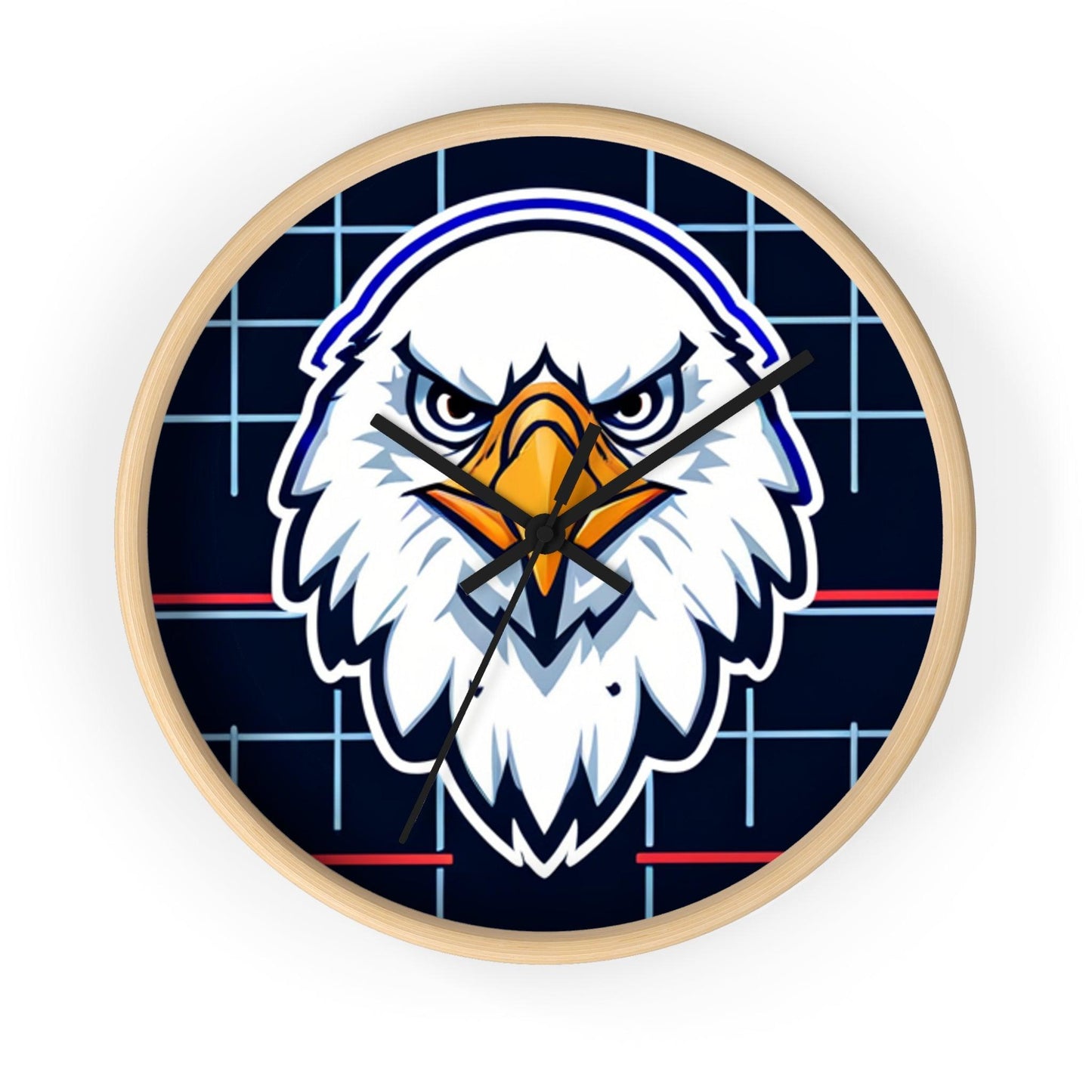 Bald Eagle Grid Wall Clock - Lizard Vigilante