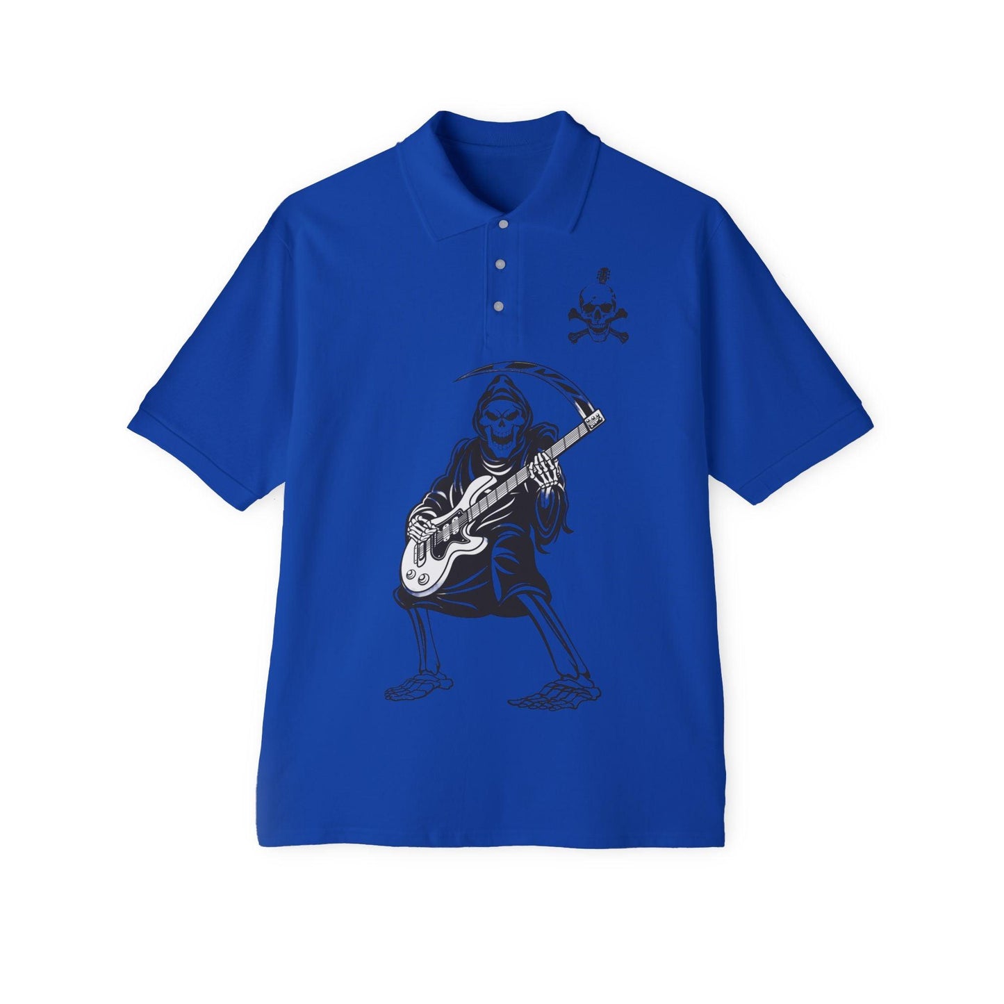 Skeleton Skull Guitars Men's Piqué Polo - Premium T-Shirt from Printify - Just $52.72! Shop now at Lizard Vigilante