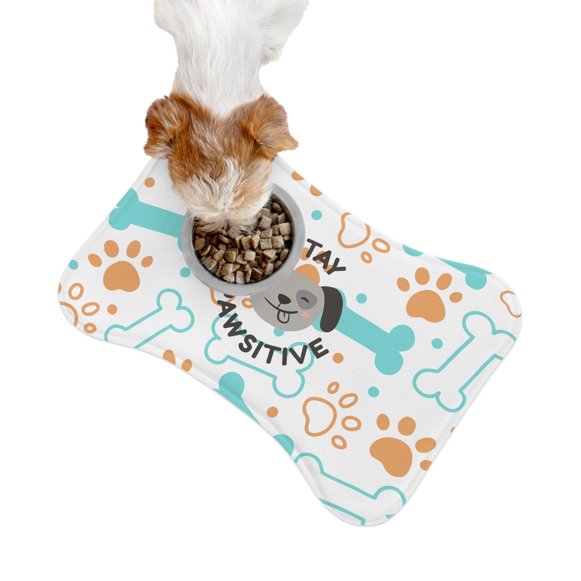 Stay Pawsitive Pet Feeding Mats with Bones & Paw Prints - Lizard Vigilante