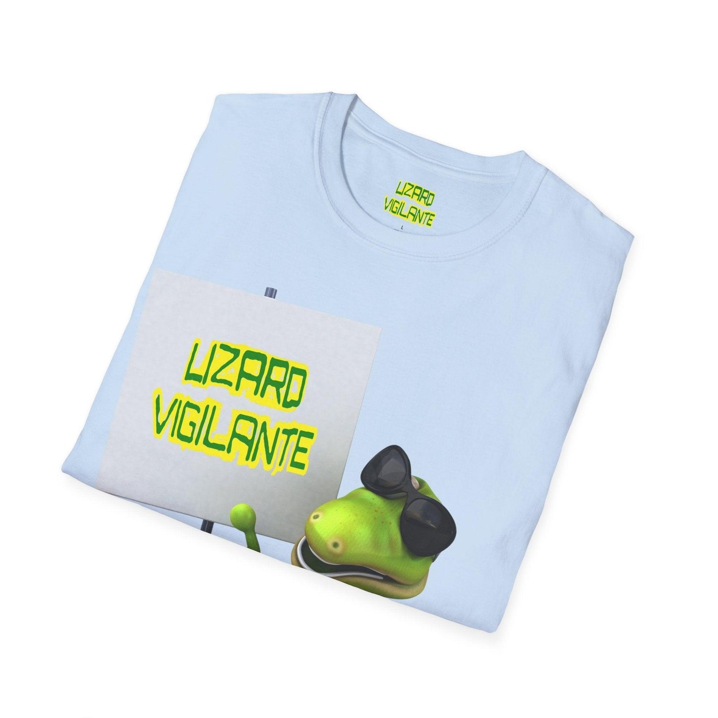 Lizard Vigilante Sign Unisex Softstyle T-Shirt - Lizard Vigilante