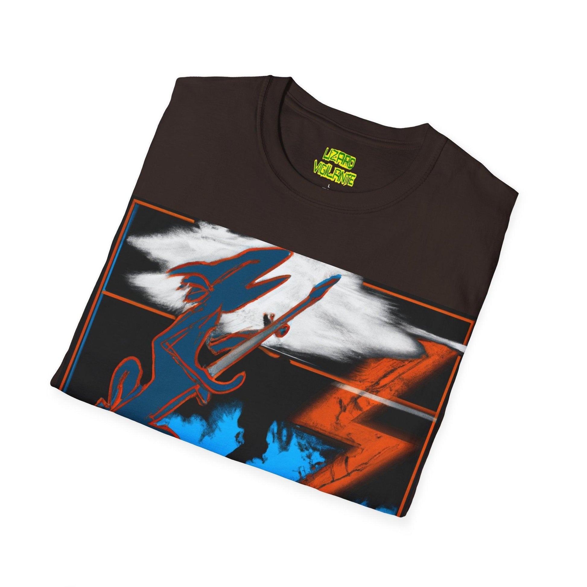 Lizard Vigilante on the Mountain Unisex Softstyle T-Shirt - Lizard Vigilante