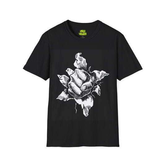 Fist Through Wall Unisex Softstyle T-Shirt - Lizard Vigilante