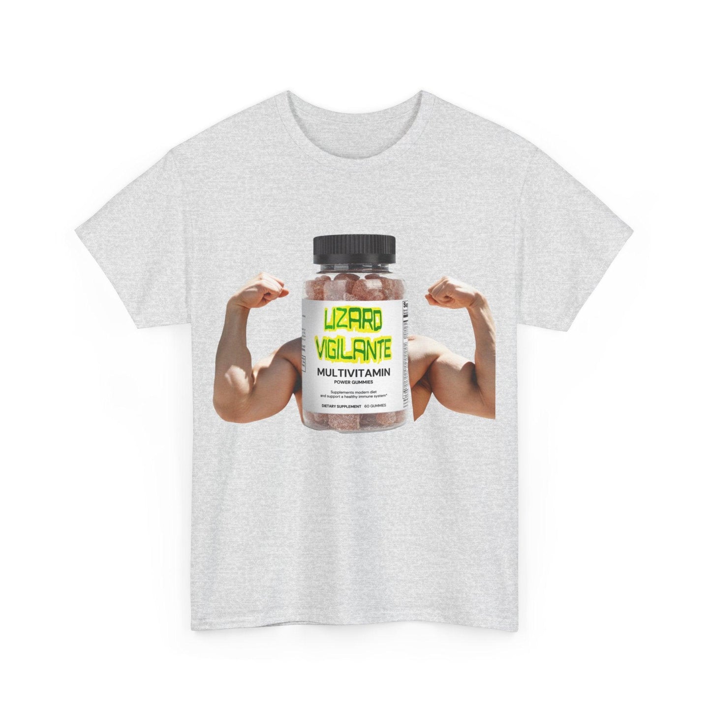 Lizard Vigilante MultiVitamins Muscle Man Unisex Heavy Cotton Tee - Lizard Vigilante