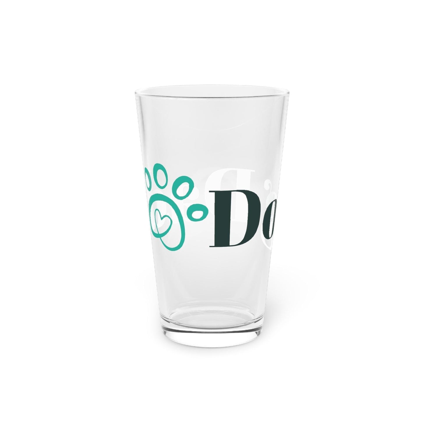 Dog Dad with Puppy Paw Pint Glass, 16oz - Lizard Vigilante