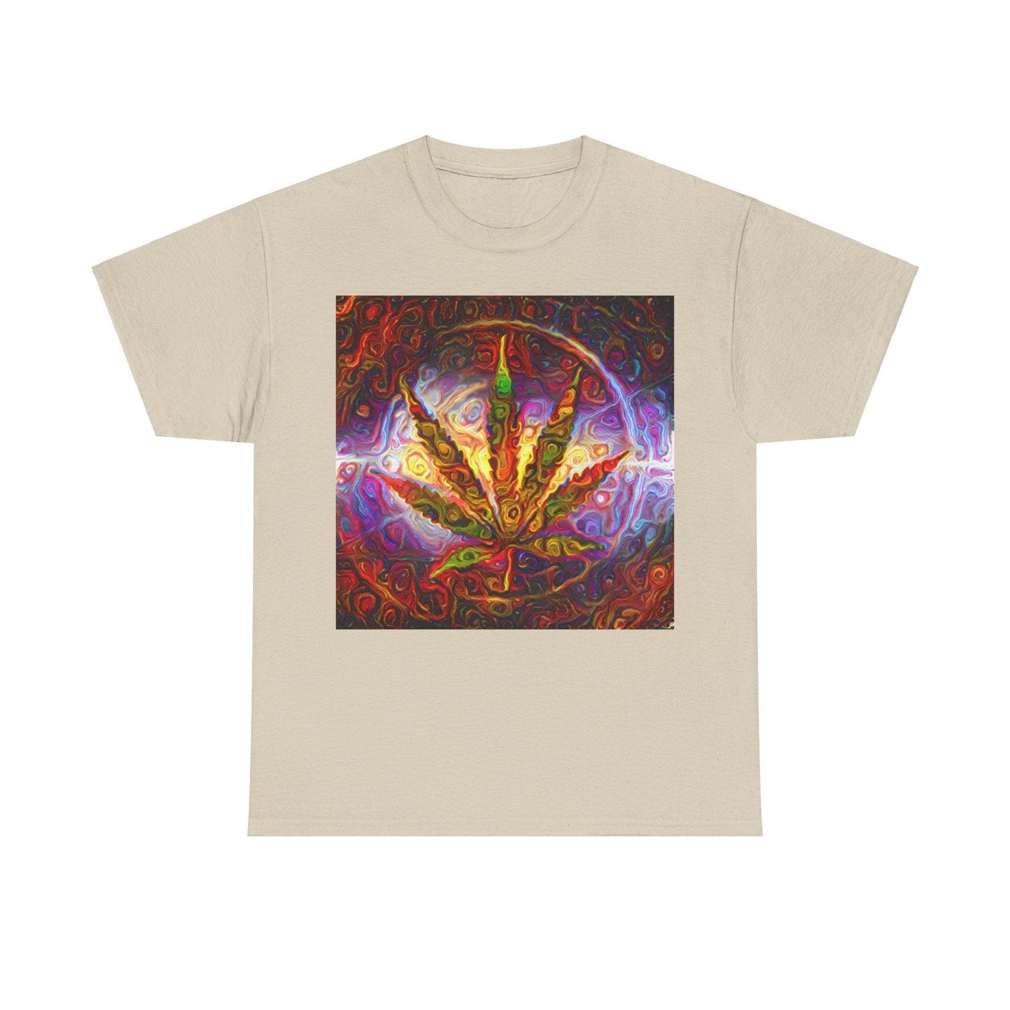 Psychedelic Pot Leaf Unisex Heavy Cotton Tee - Lizard Vigilante