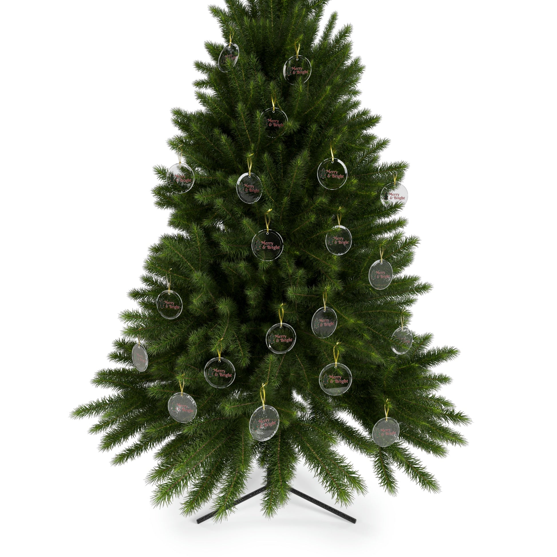 Merry & Bright Christmas Tree Glass Ornaments - Lizard Vigilante