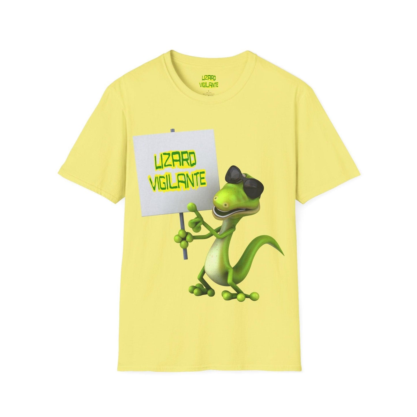 Lizard Vigilante Sign Unisex Softstyle T-Shirt - Lizard Vigilante