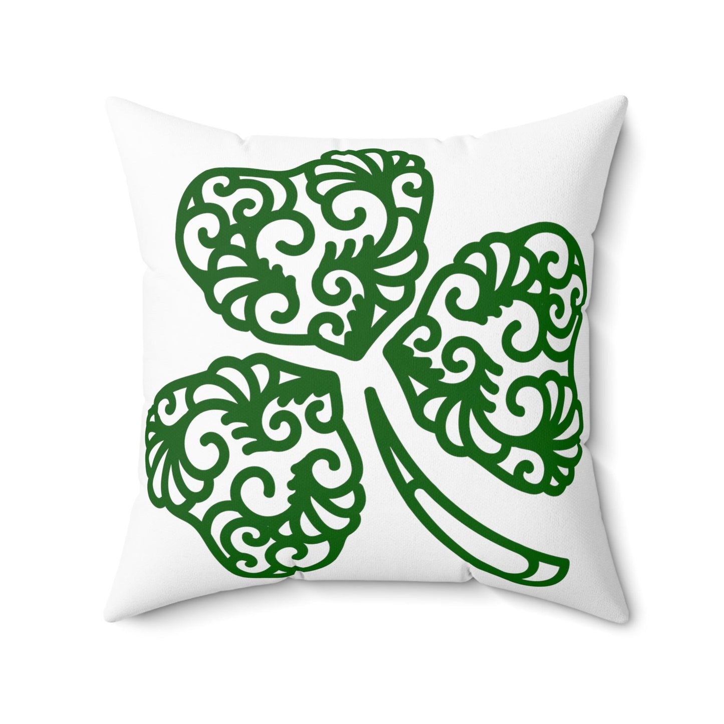 Irish Clover St. Patrick's Day Spun Polyester Square Pillow - Lizard Vigilante