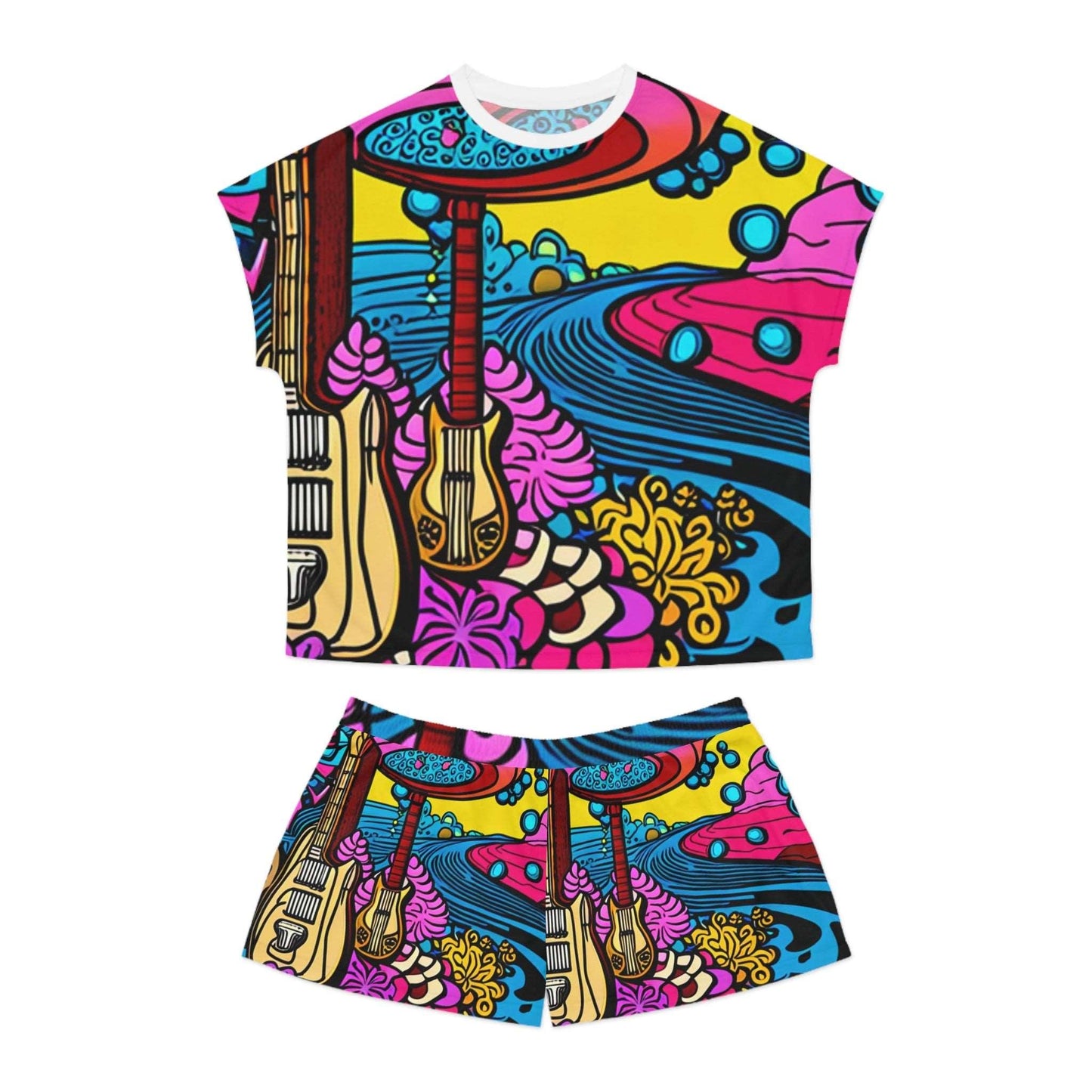 60s Psychedelia Women's Short Pajama Set - Premium All Over Prints from Printify - Just $42.99! Shop now at Lizard Vigilante