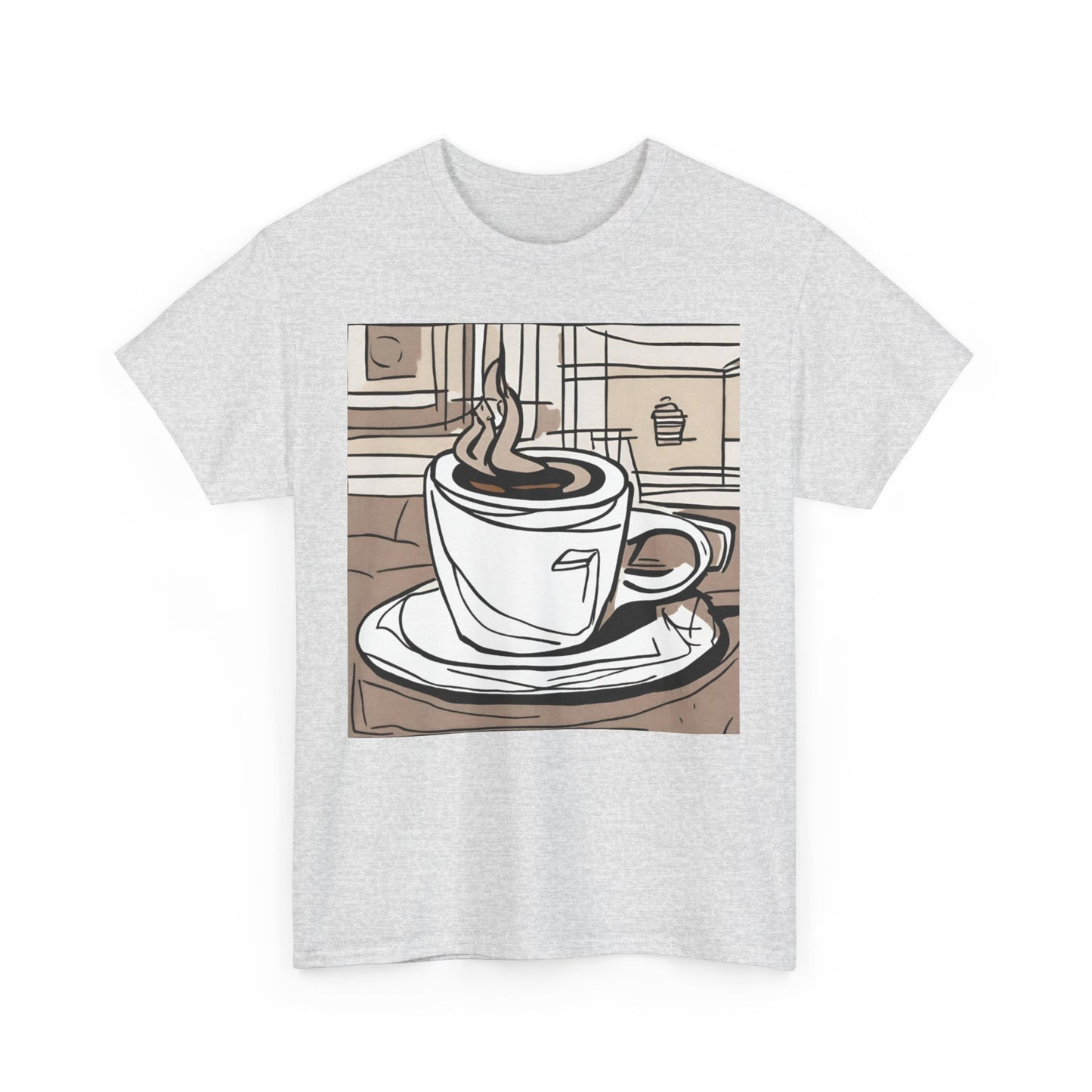 Cup of Coffee Illustration Unisex Heavy Cotton Tee - Lizard Vigilante