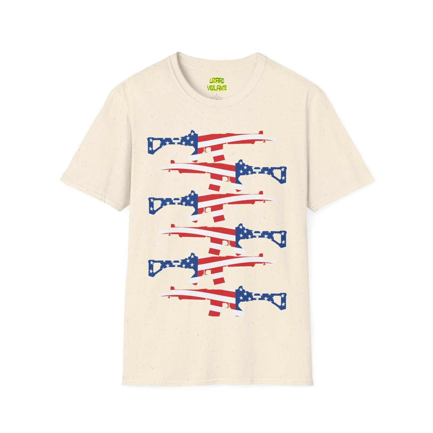 American Flag Guns Unisex Softstyle T-Shirt - Lizard Vigilante