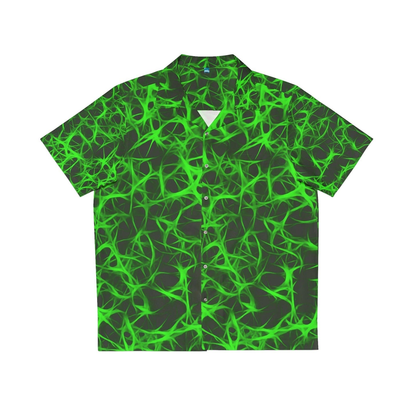 Nuclear Green Charged Men's Hawaiian Shirt - Lizard Vigilante