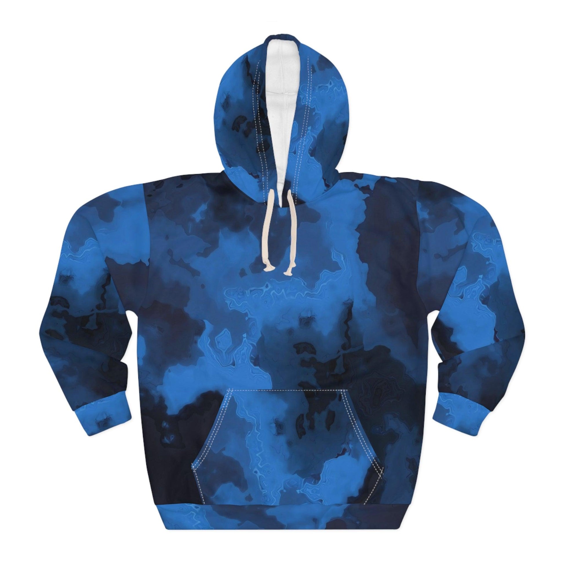 Blue On Black Rock Design Unisex Pullover Hoodie - Lizard Vigilante