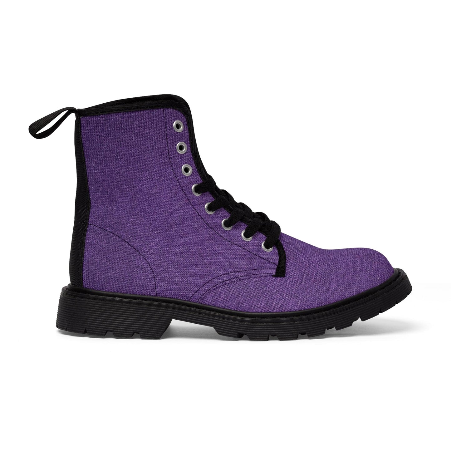 Faux Purple Silk Women's Canvas Boots - Lizard Vigilante