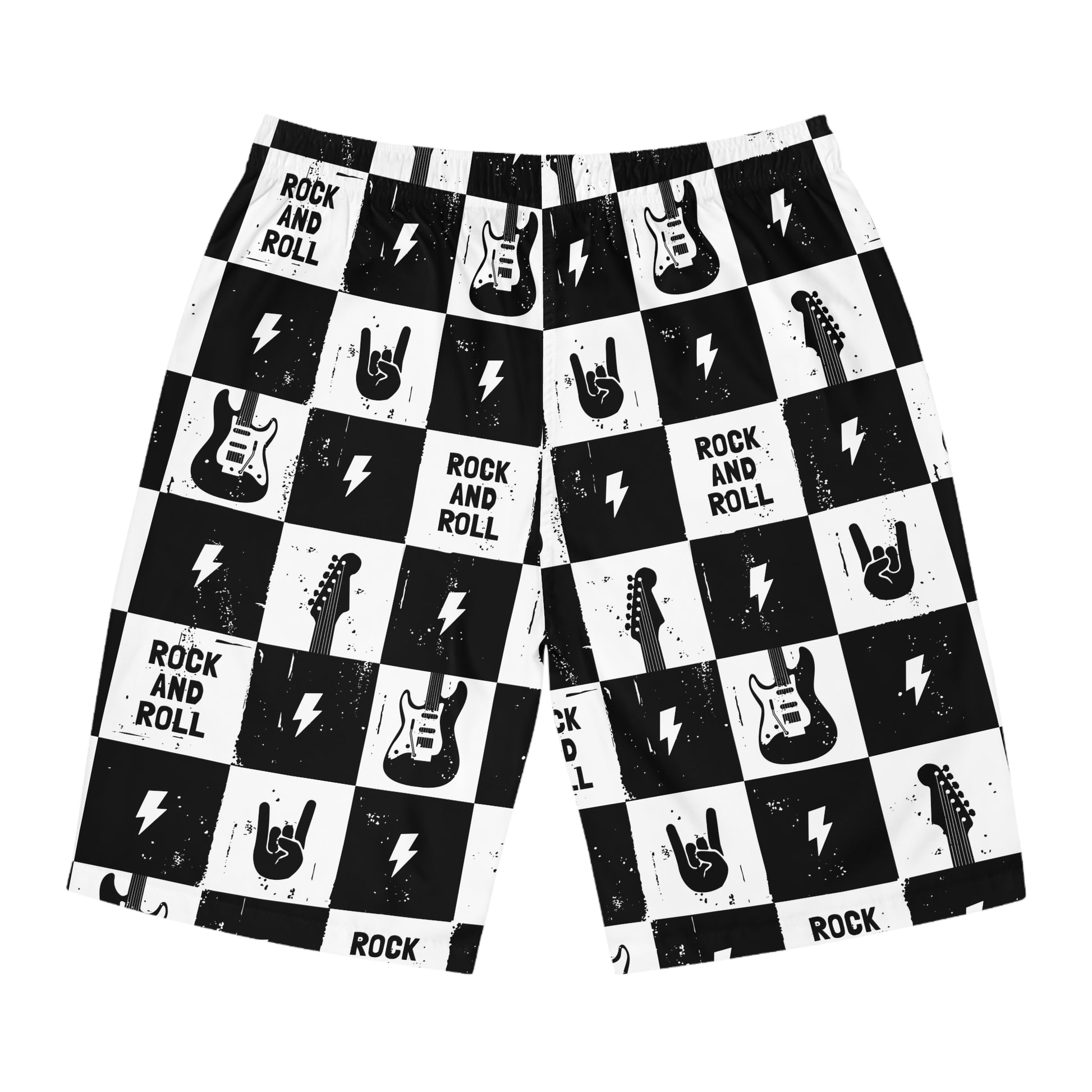 Rock And Roll Squares Men's Board Shorts - Lizard Vigilante