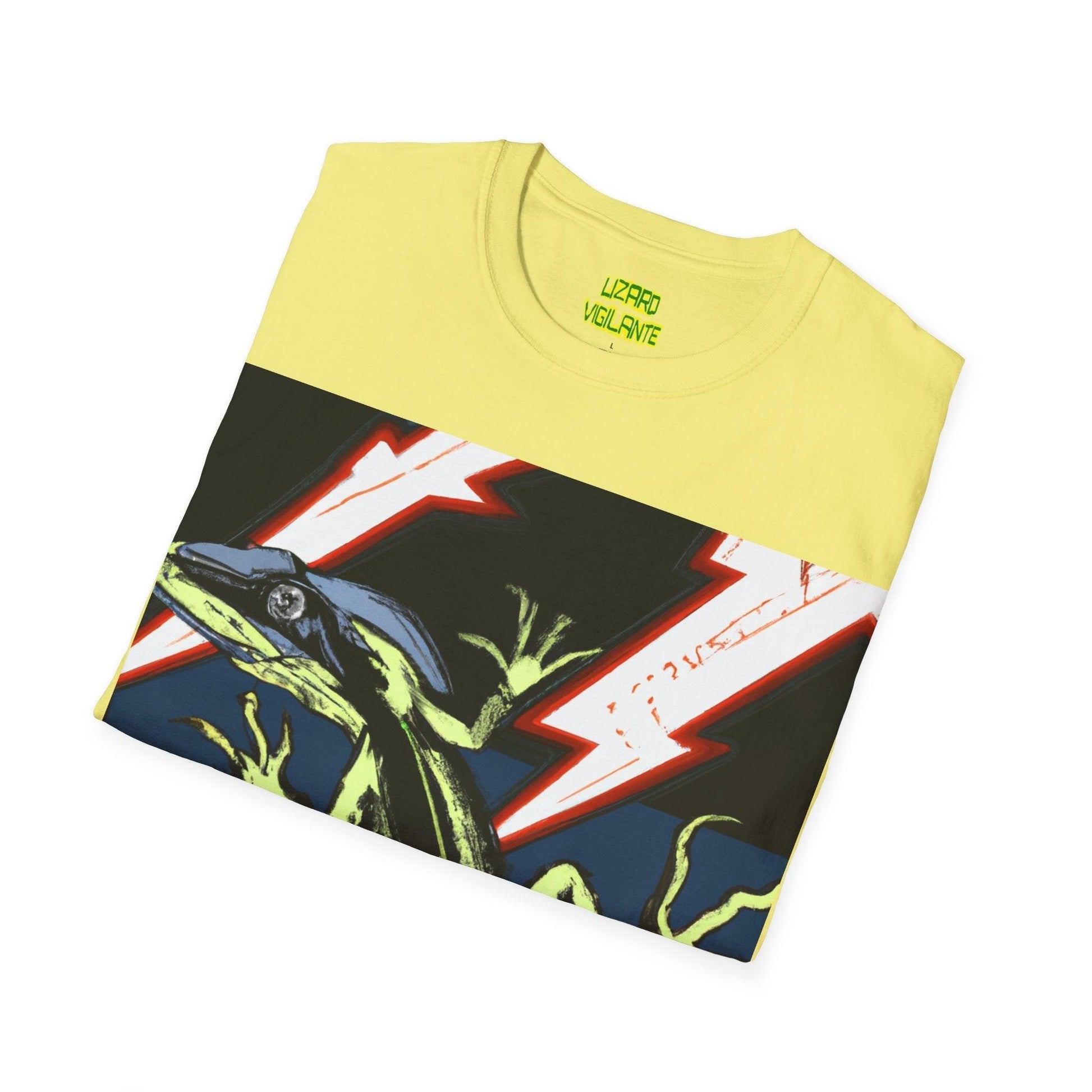 Lizard Vigilante Lightning Leap Unisex Softstyle T-Shirt - Lizard Vigilante