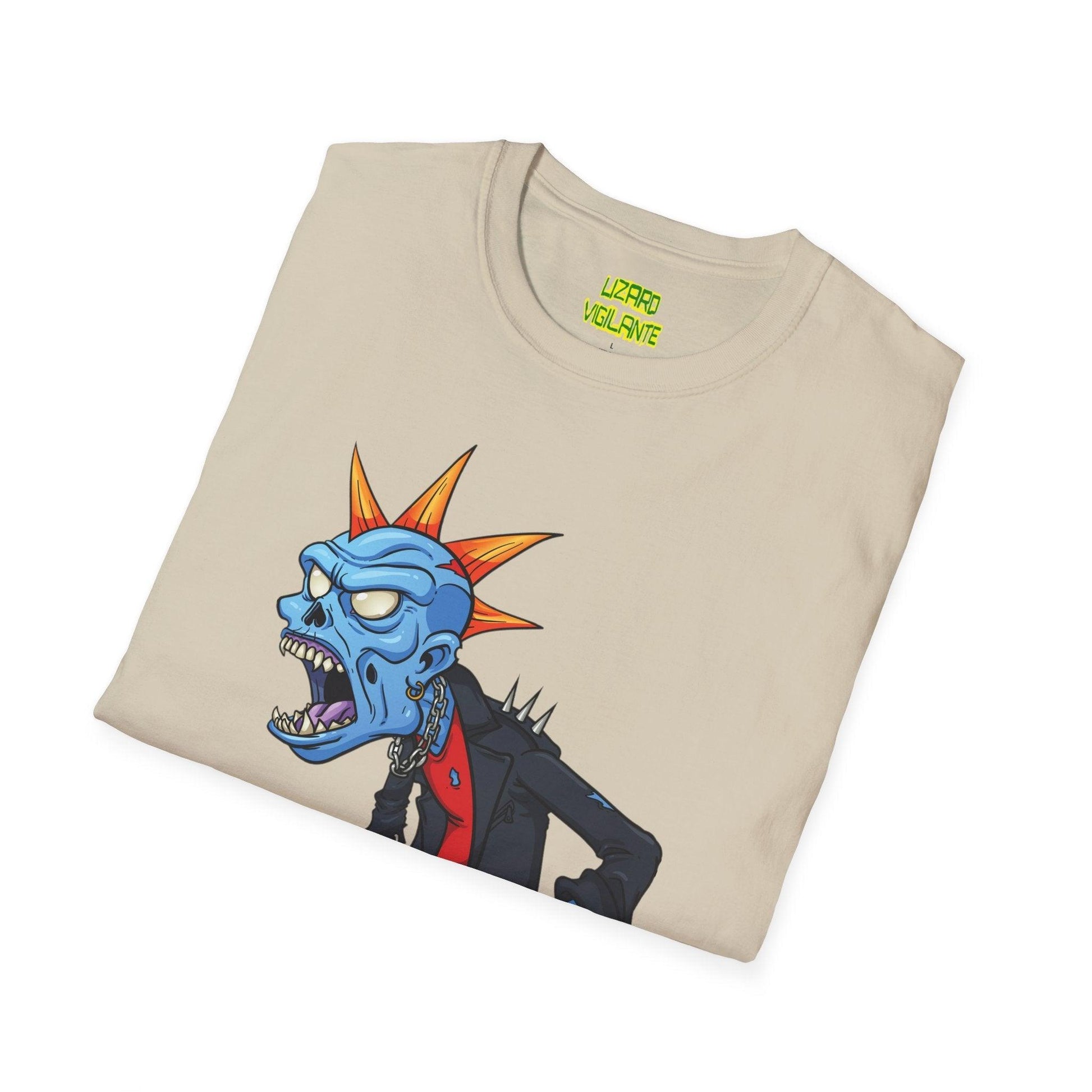 Punk Zombie Unisex Softstyle T-Shirt - Lizard Vigilante