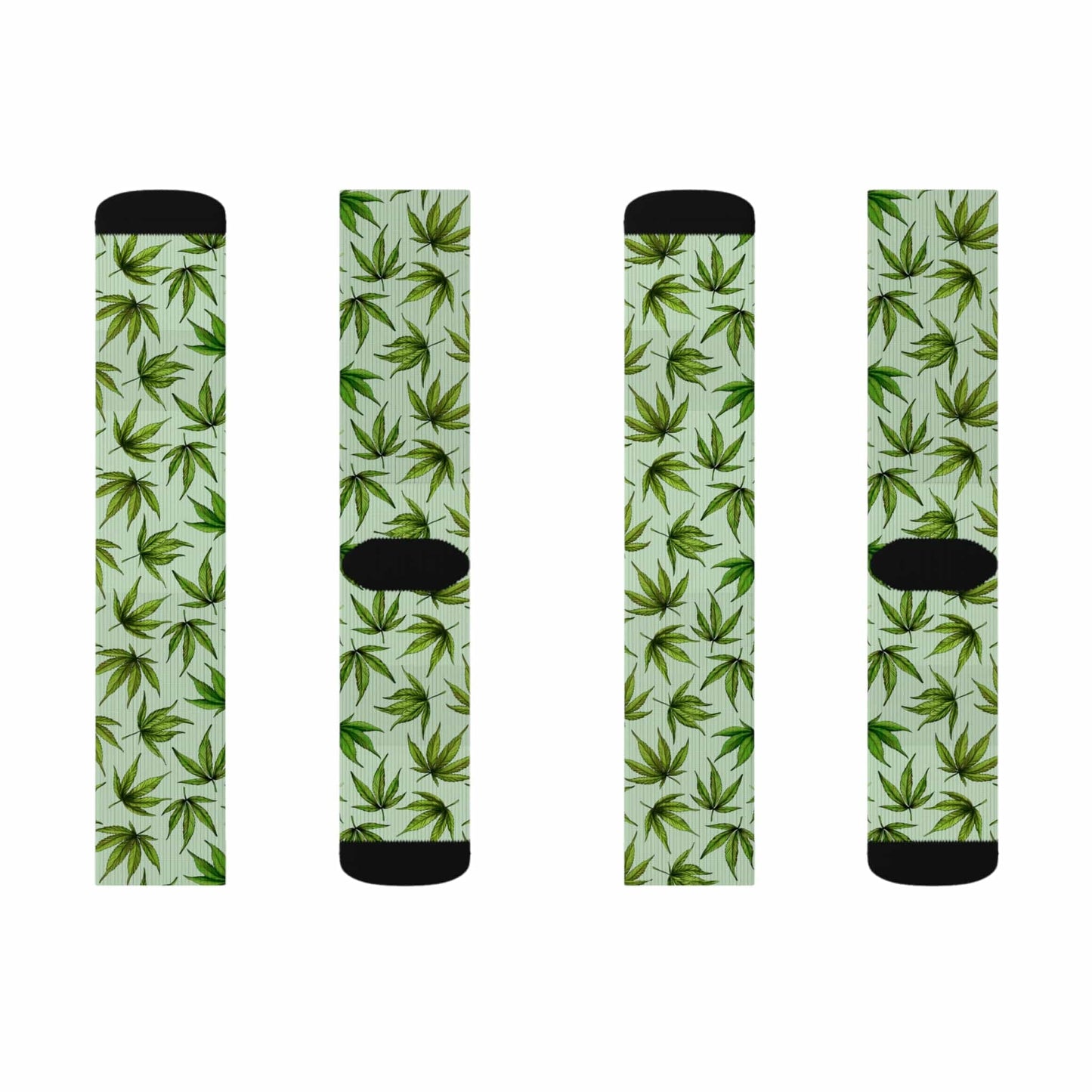Green Marijuana Leaf Socks