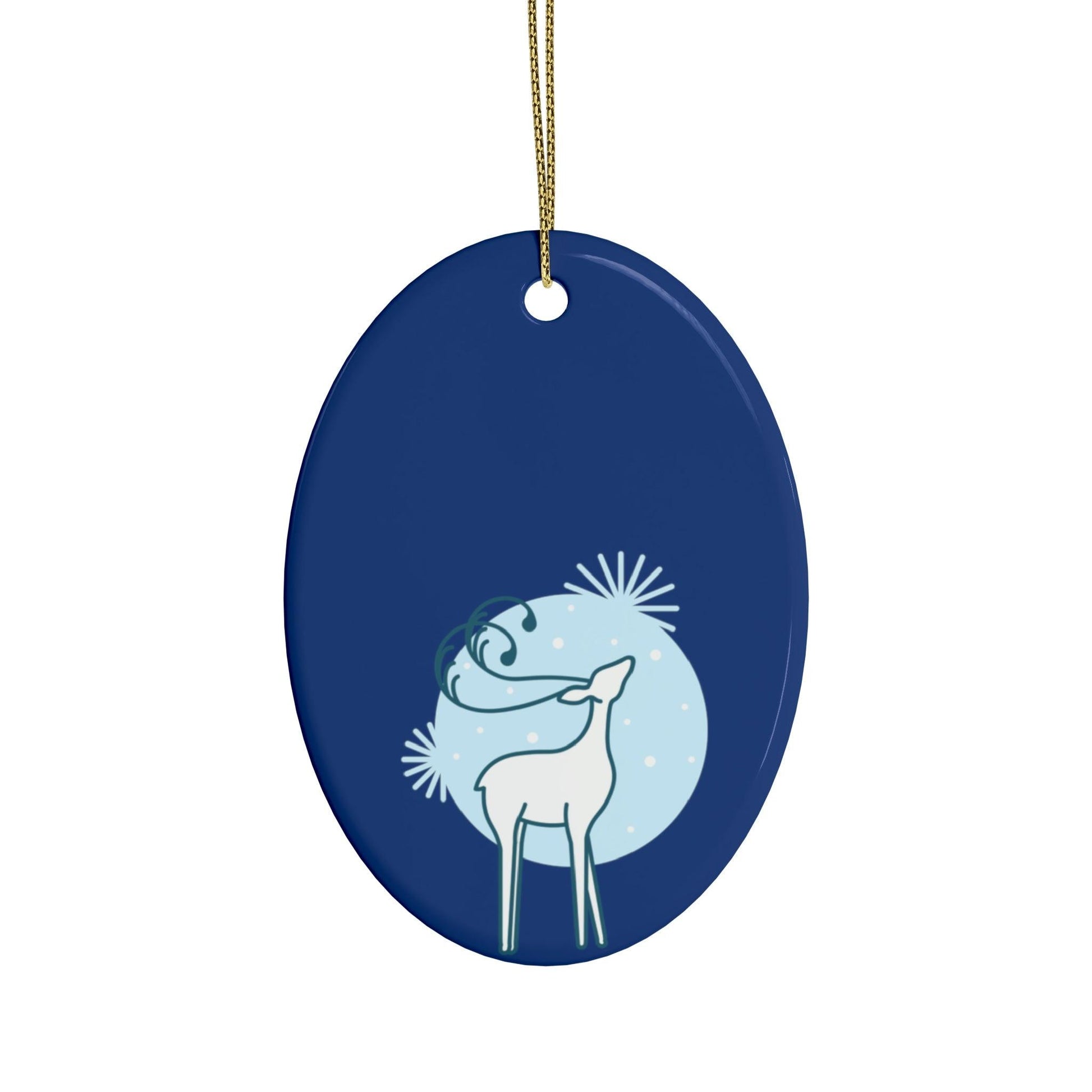 Blue Christmas Tree Reindeer Ceramic Ornaments (1pcs, 5pcs, 10pcs, 20pcs) - Lizard Vigilante