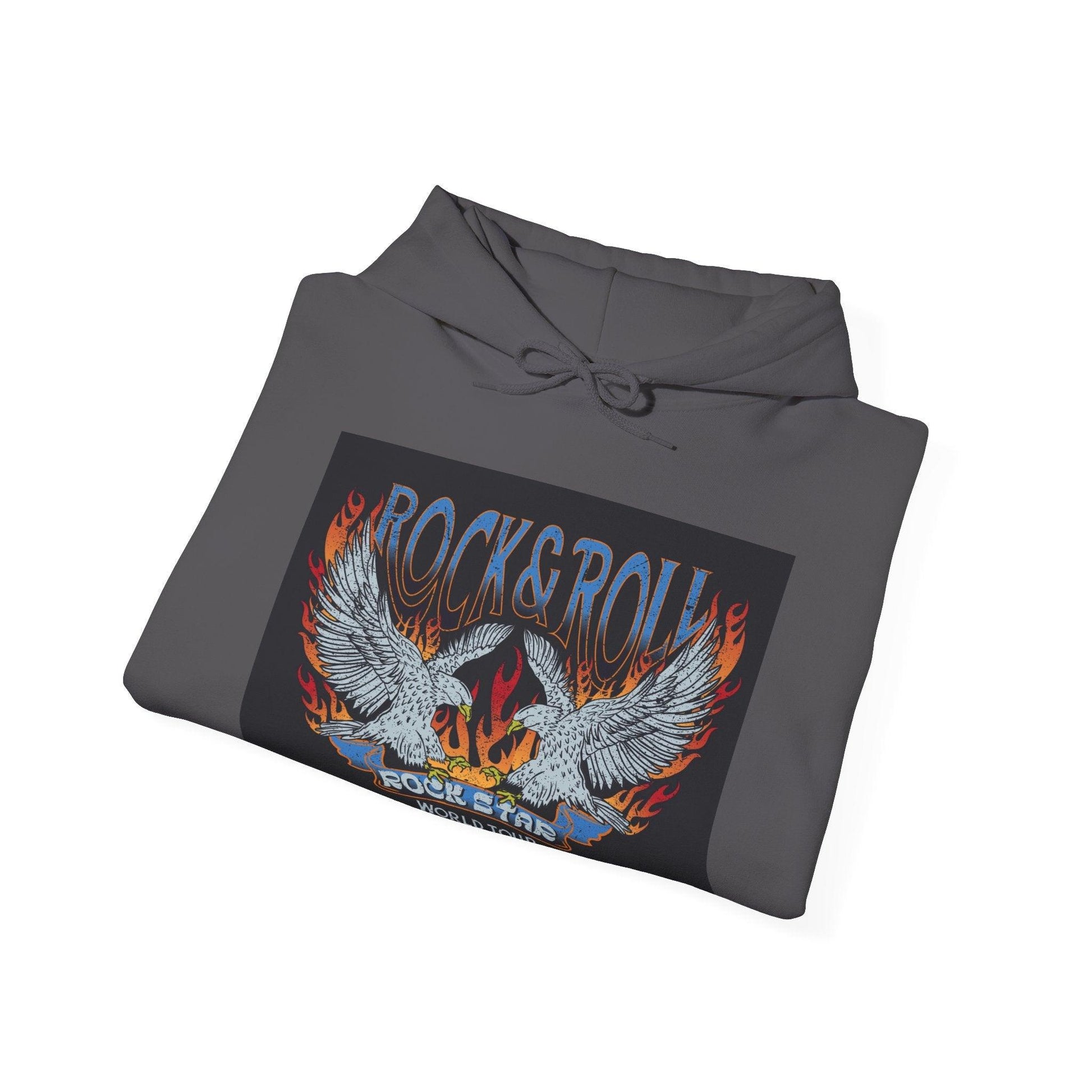 Rock & Roll Rock Star Unisex Heavy Blend™ Hooded Sweatshirt - Premium Hoodie from Printify - Just $42.64! Shop now at Lizard Vigilante