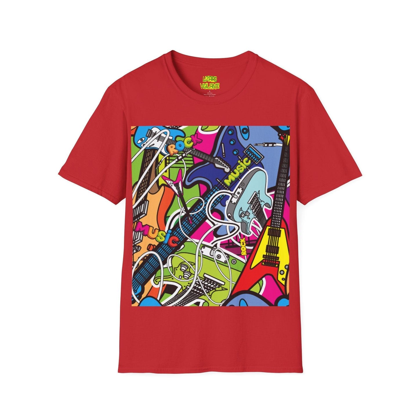 Rock Guitars Collage' Unisex Softstyle T-Shirt - Lizard Vigilante