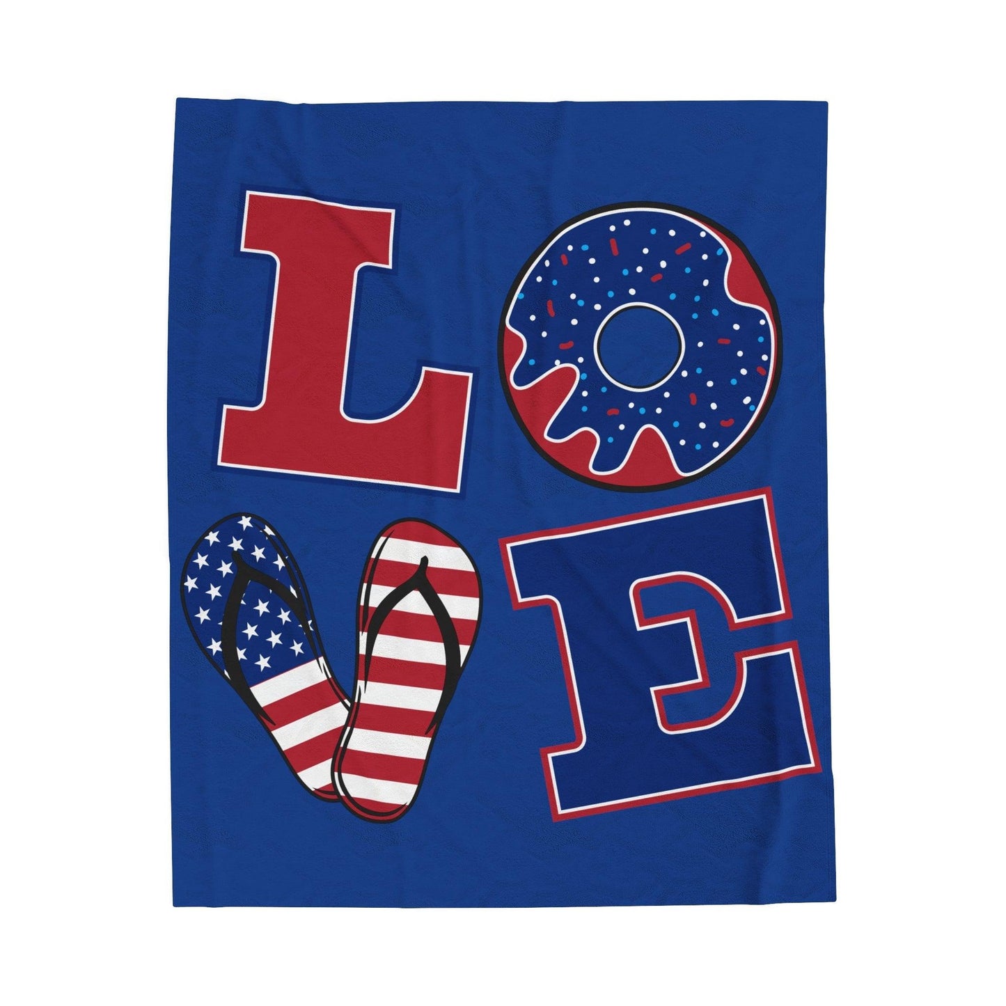 Blue Summer LOVE Velveteen Plush Blanket - Lizard Vigilante