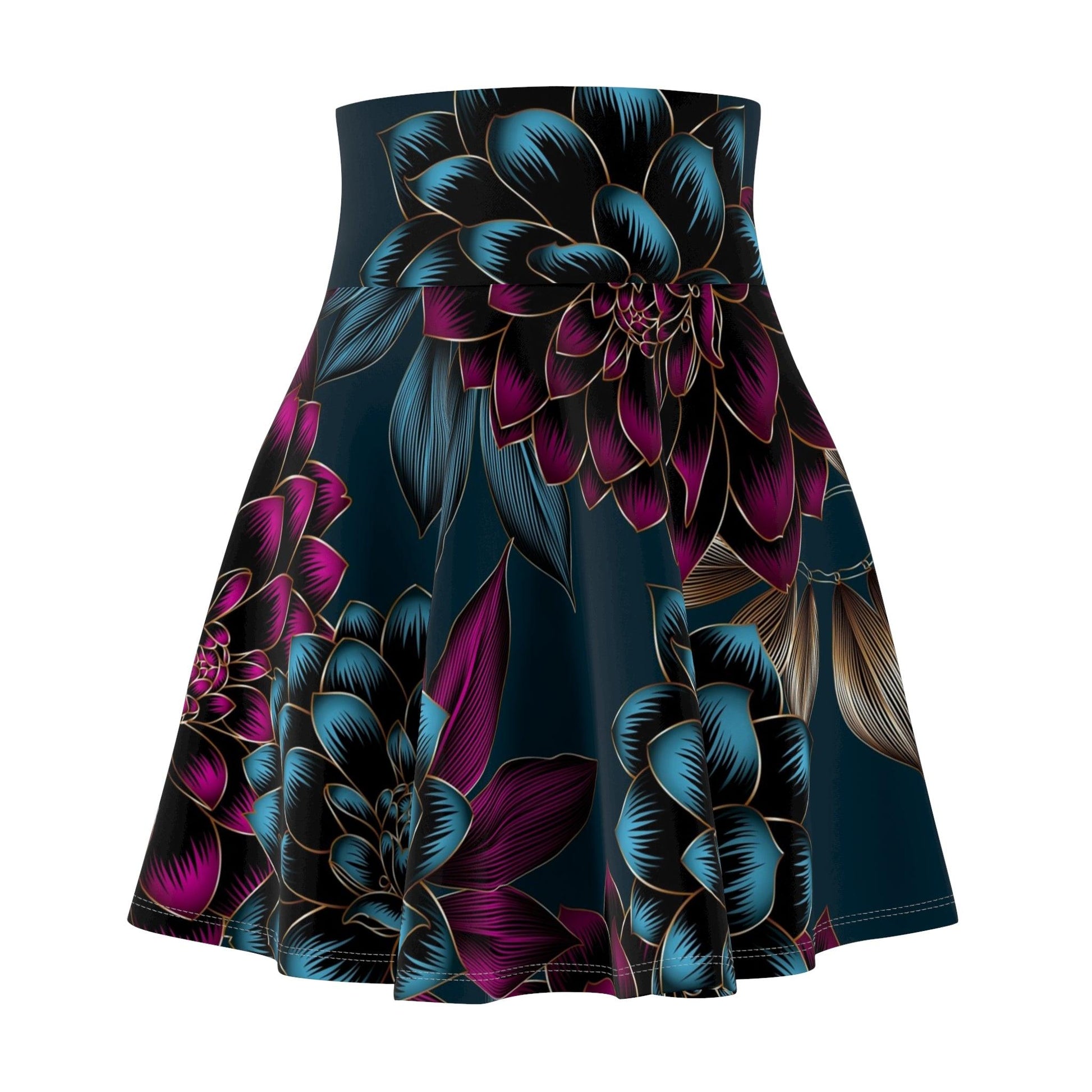 Deep Floral Women's Skater Skirt - Lizard Vigilante