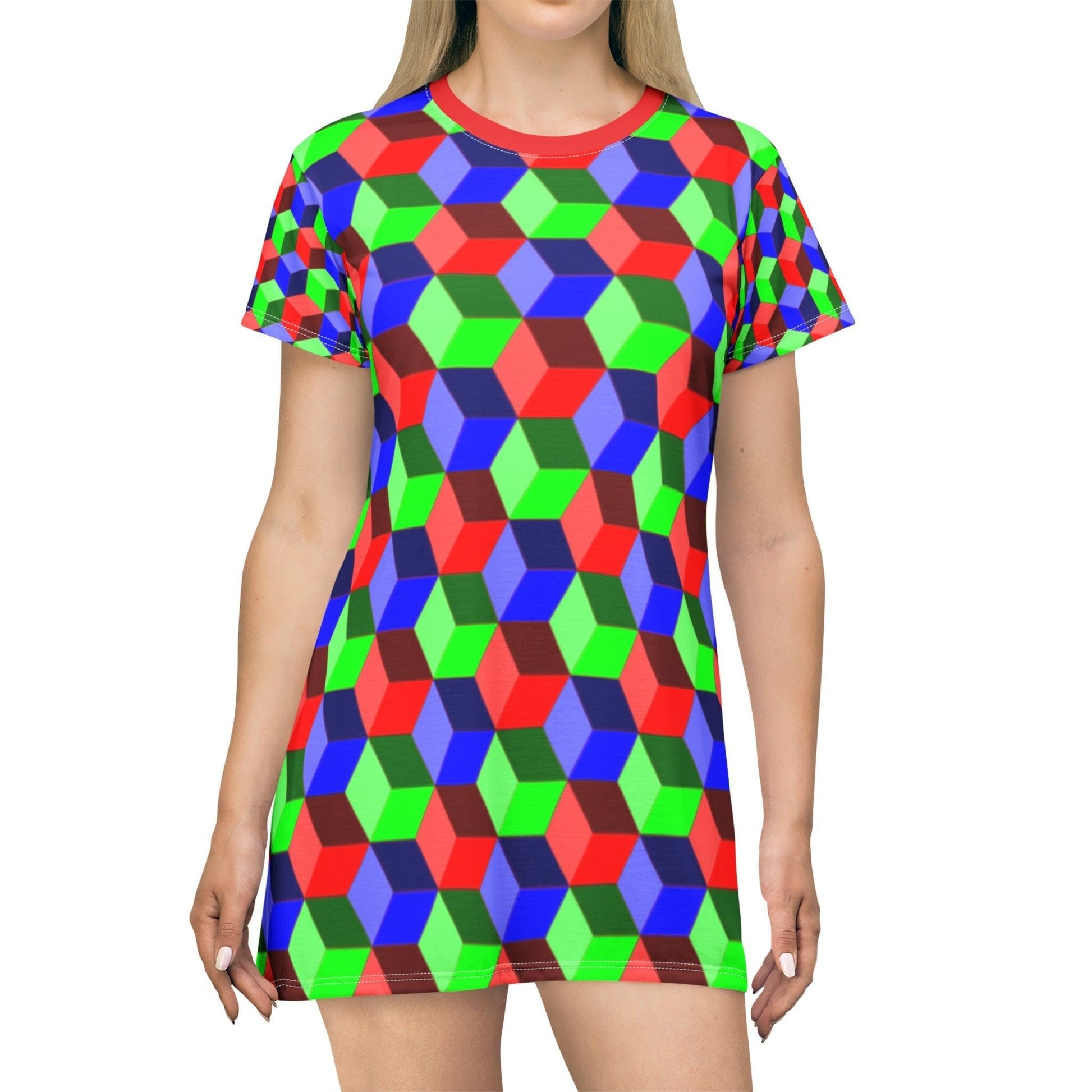 Qubed T-Shirt Dress - Lizard Vigilante