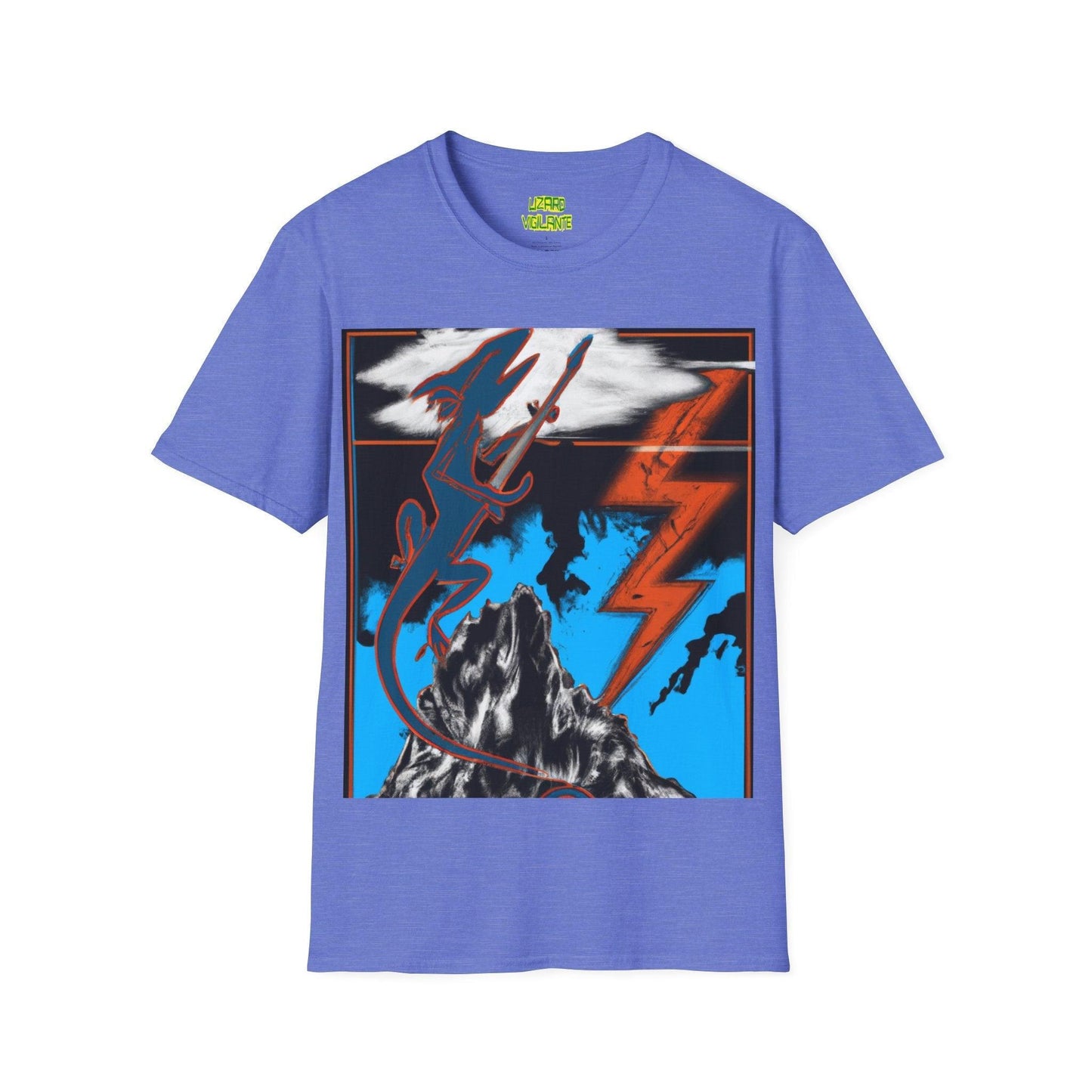 Lizard Vigilante on the Mountain Unisex Softstyle T-Shirt - Lizard Vigilante