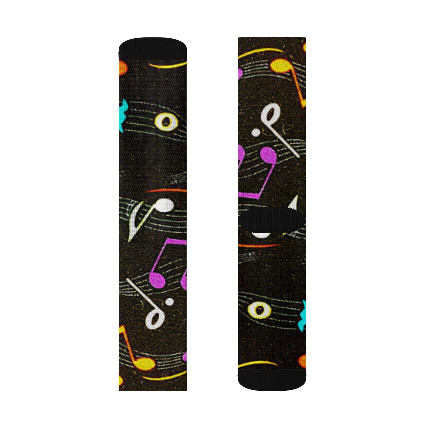 Musical Notes Sublimation Socks - Lizard Vigilante