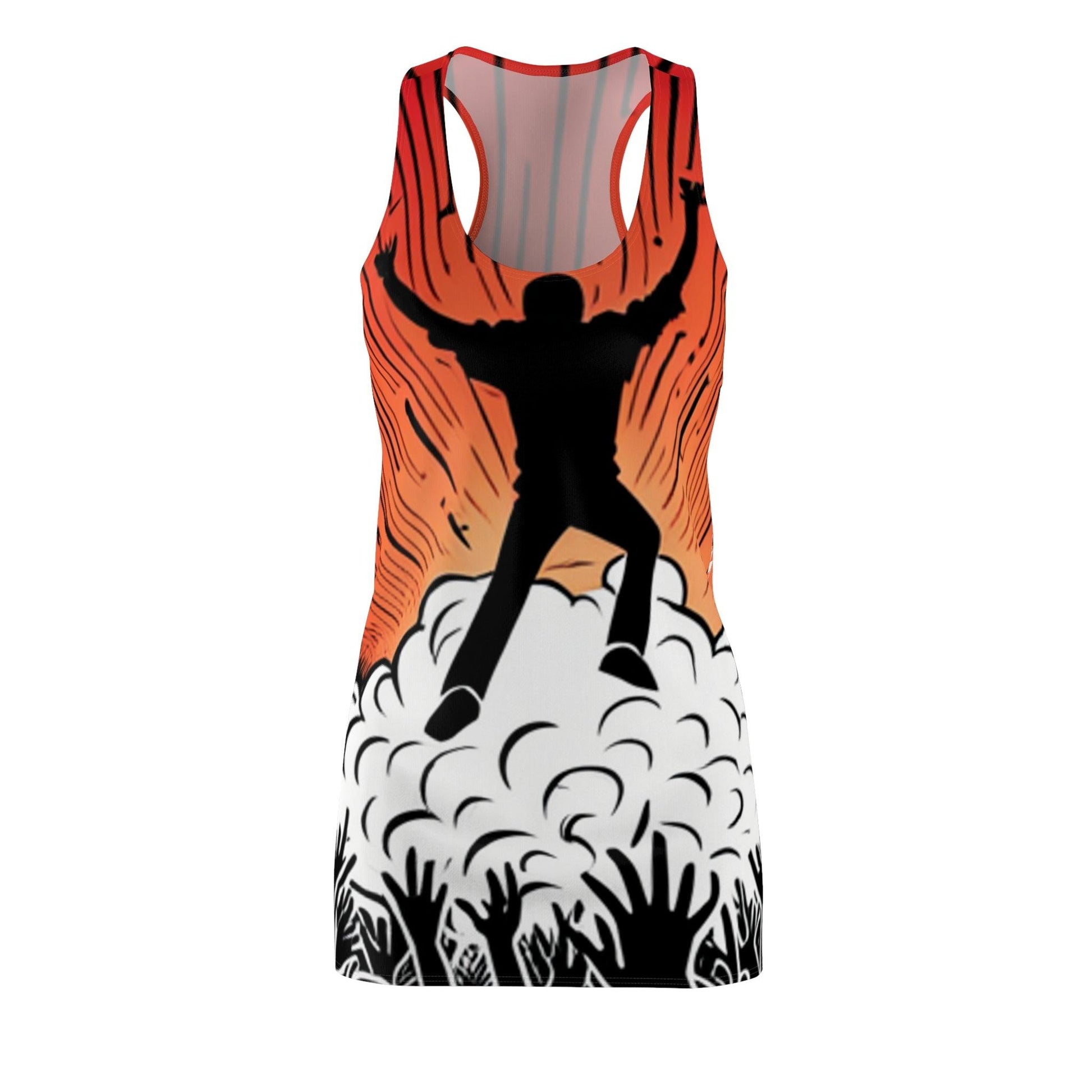 Metal Concert Women's Cut & Sew Racerback Dress (AOP) - Lizard Vigilante