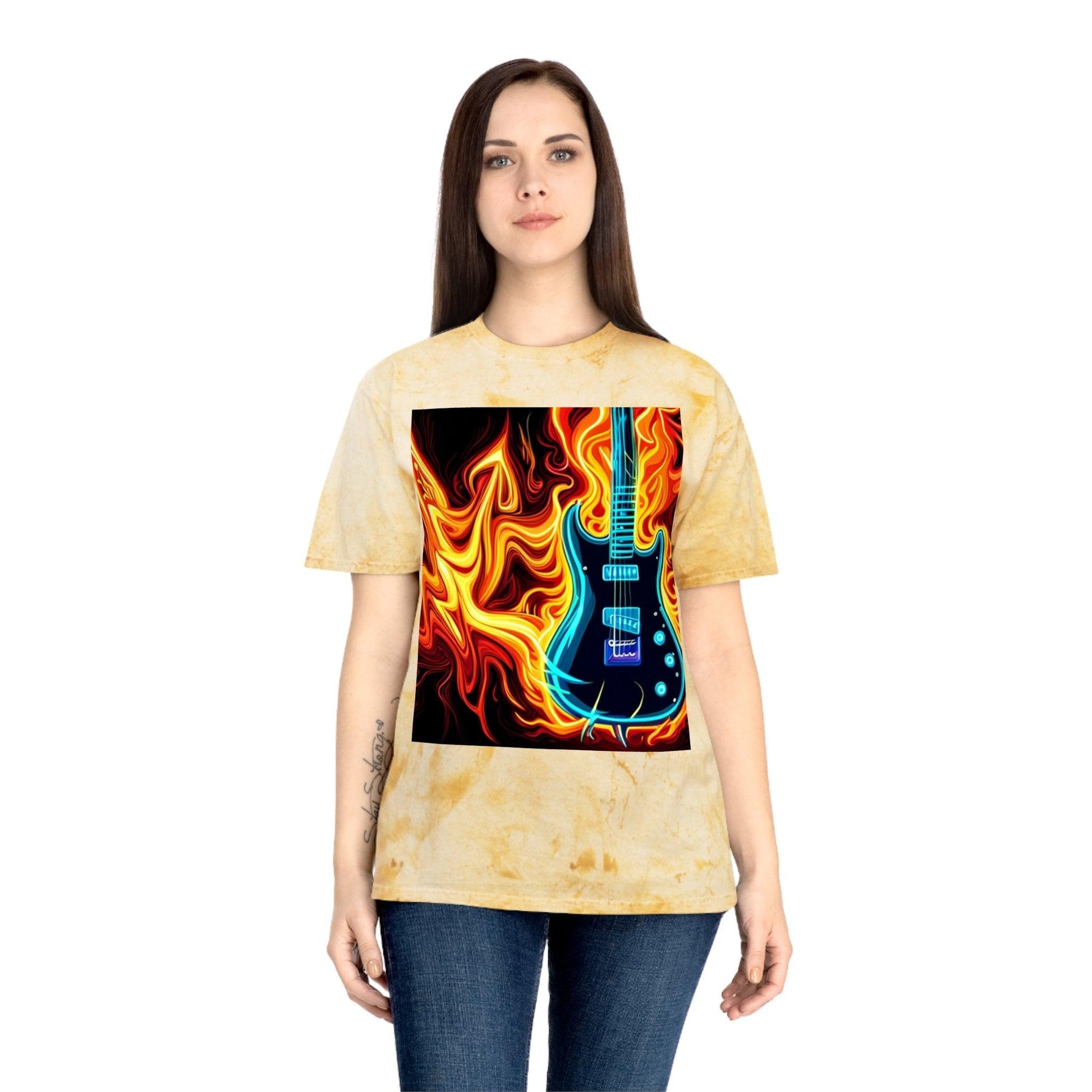 Flaming Axe Unisex Color Blast T-Shirt - Lizard Vigilante