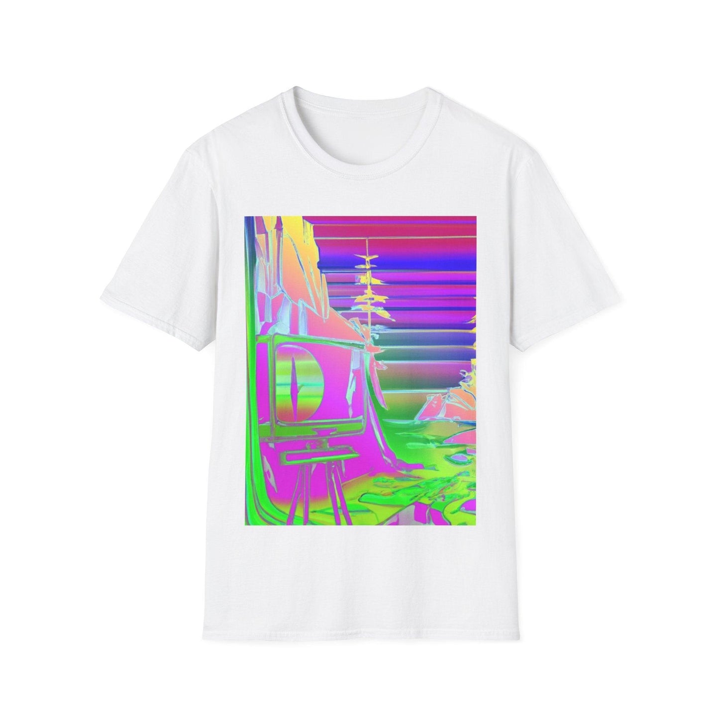 Psychedelic Monitor Unisex Softstyle T-Shirt - Lizard Vigilante