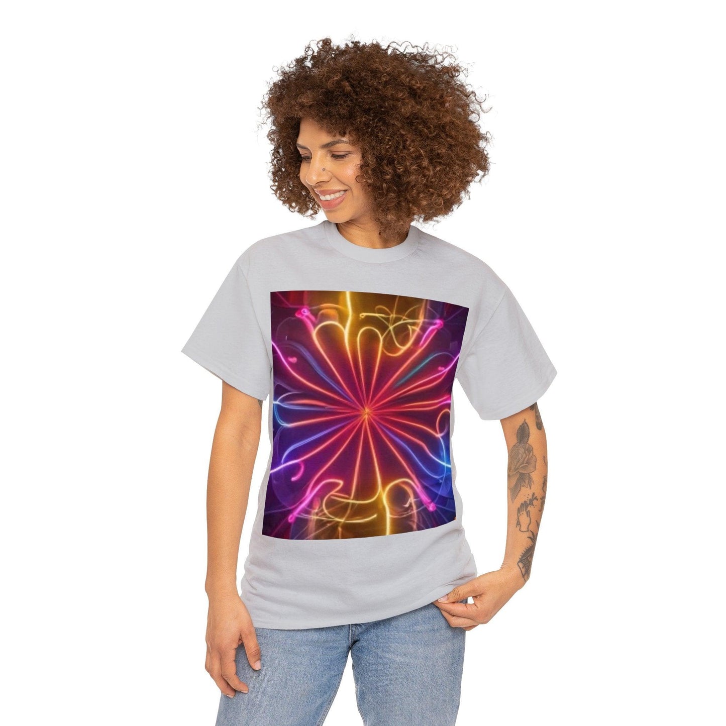 Neon Flower Unisex Heavy Cotton Tee - Lizard Vigilante