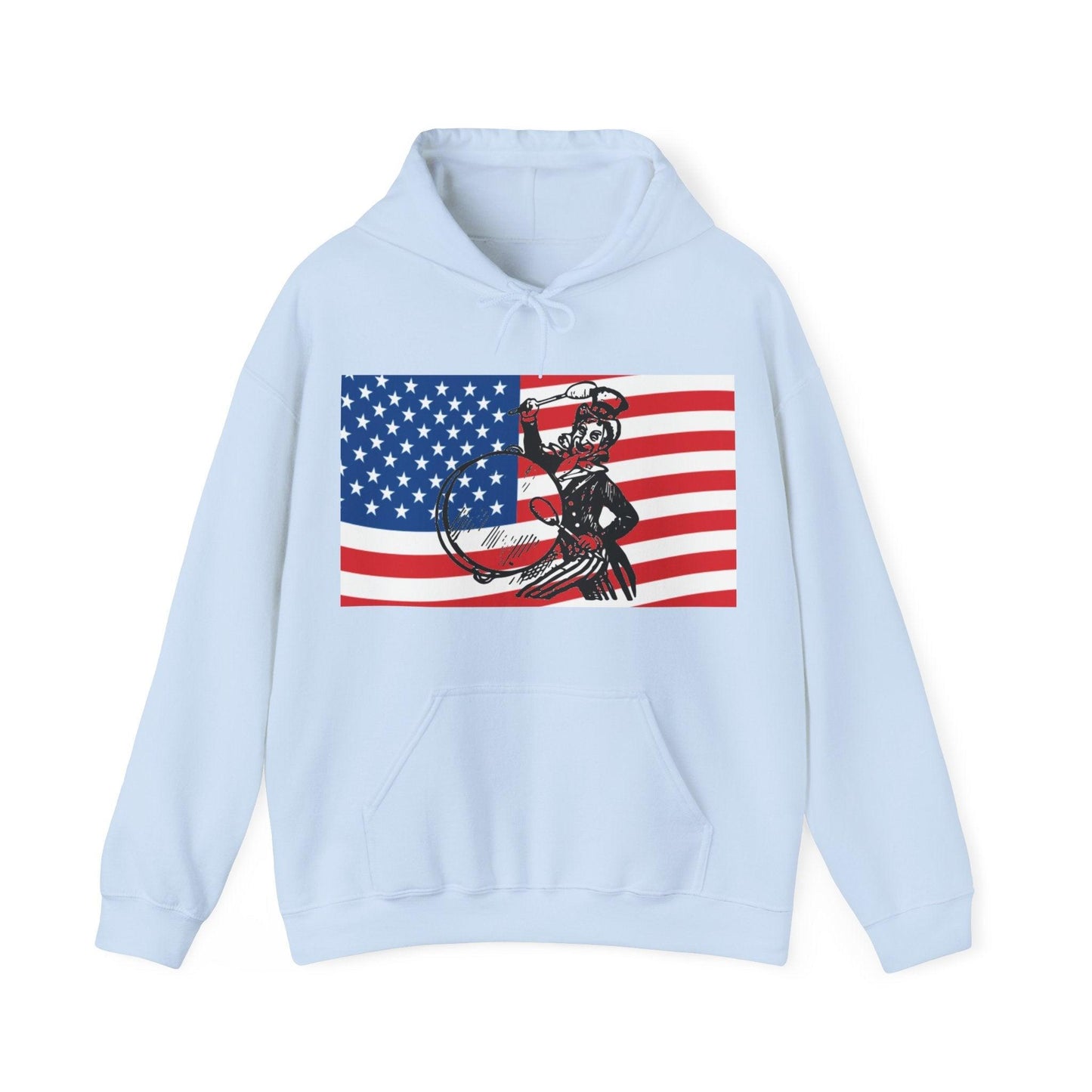 Uncle Sam Drummer American Flag Unisex Heavy Blend™ Hooded Sweatshirt - Lizard Vigilante