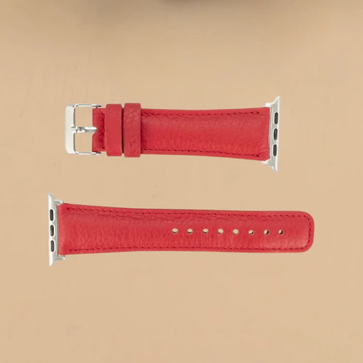 Apple Watch Red Leather Strap - Boston