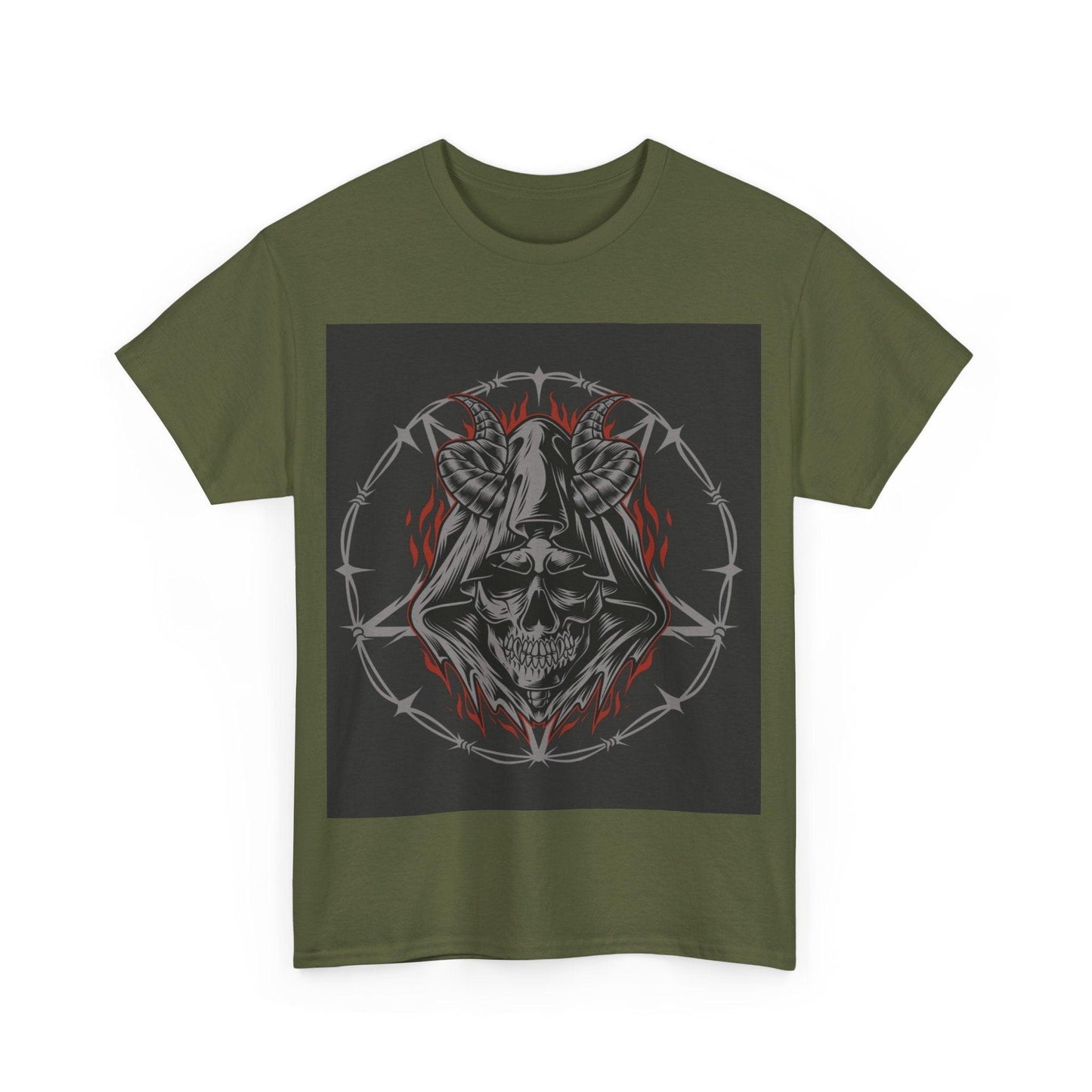 Hooded Skull Unisex Heavy Cotton Tee - Lizard Vigilante