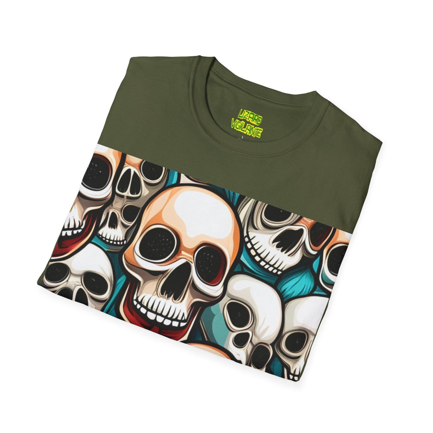 Shiny Happy Skulls Unisex Softstyle T-Shirt - Lizard Vigilante