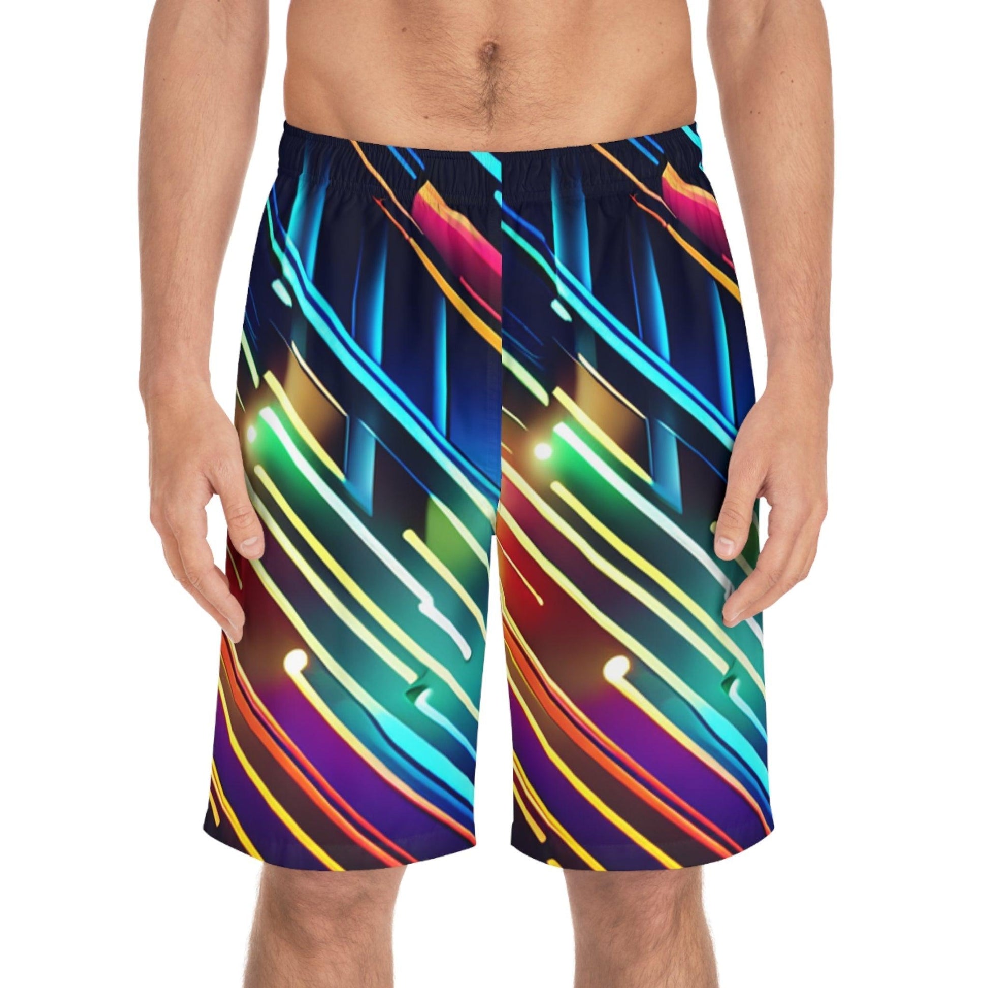 Neon Buzz Men's Board Shorts - Lizard Vigilante