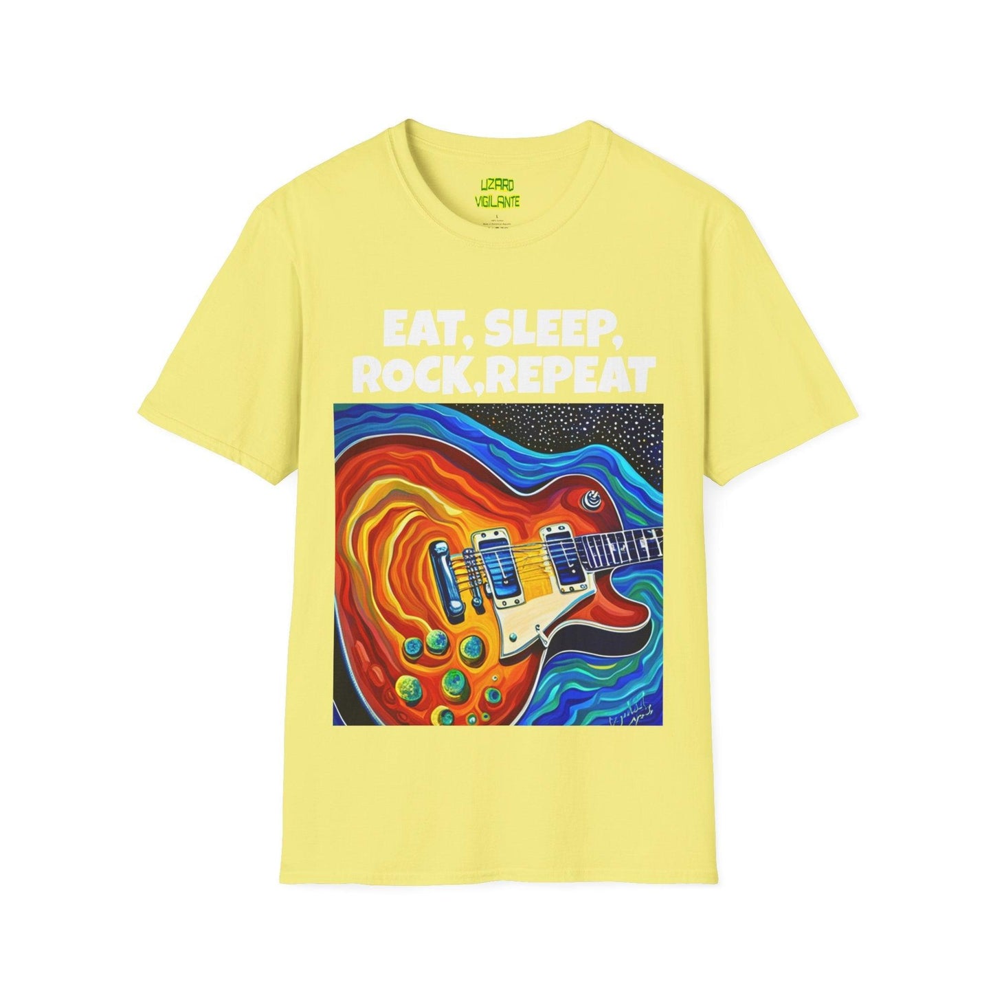 Eat, Sleep, Rock, Repeat Unisex Softstyle T-Shirt - Lizard Vigilante