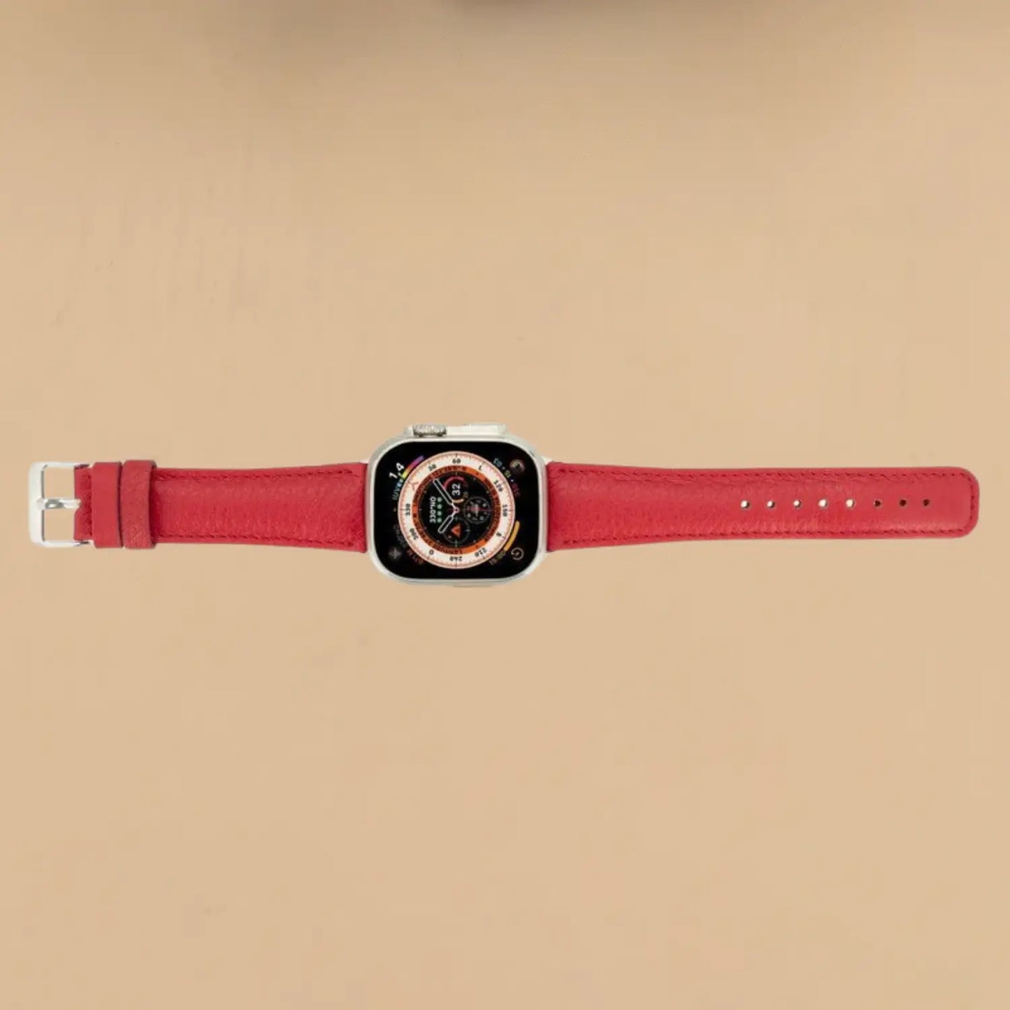 Apple Watch Red Leather Strap - Boston