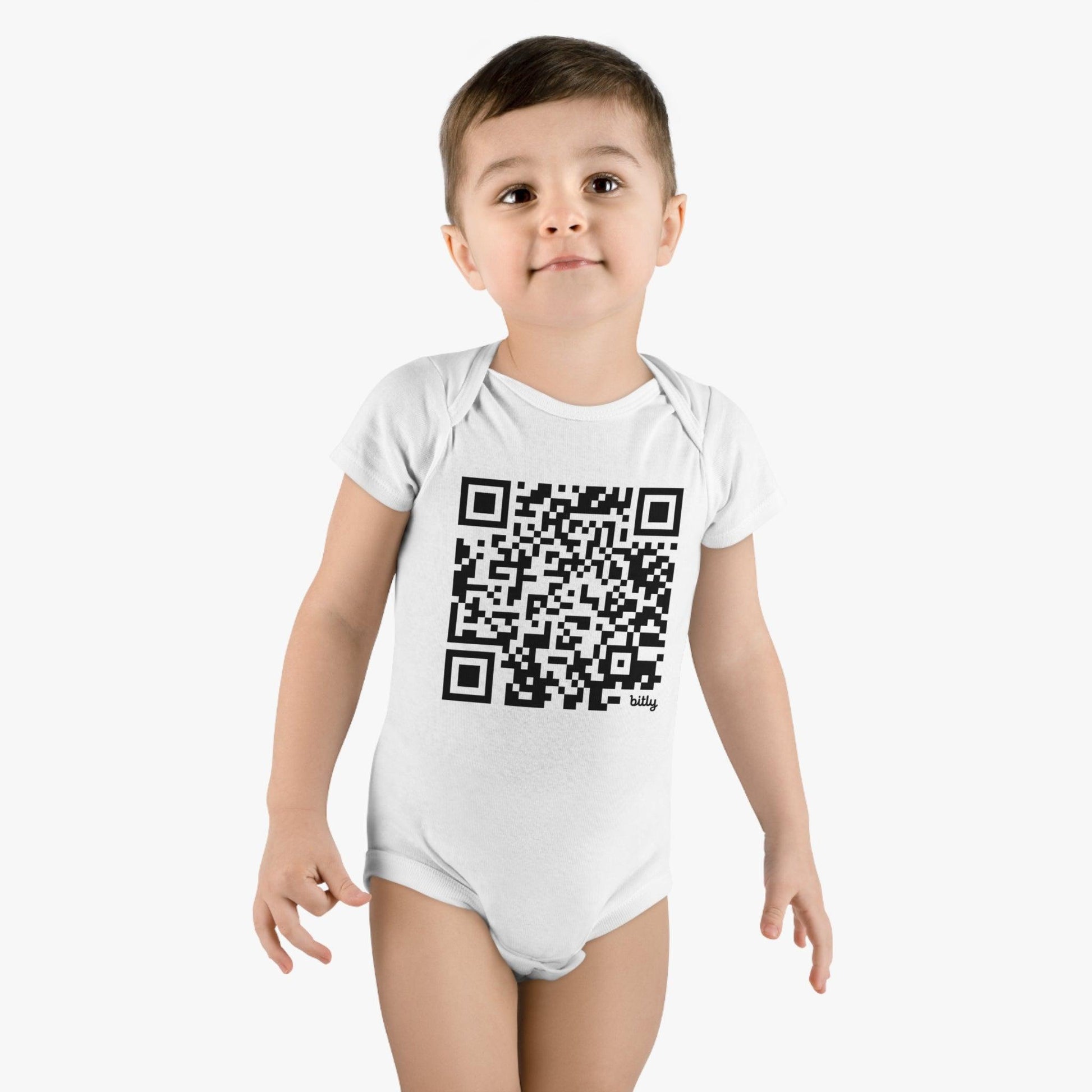 Comfy QR Code Onesie® Organic Baby Bodysuit - Lizard Vigilante