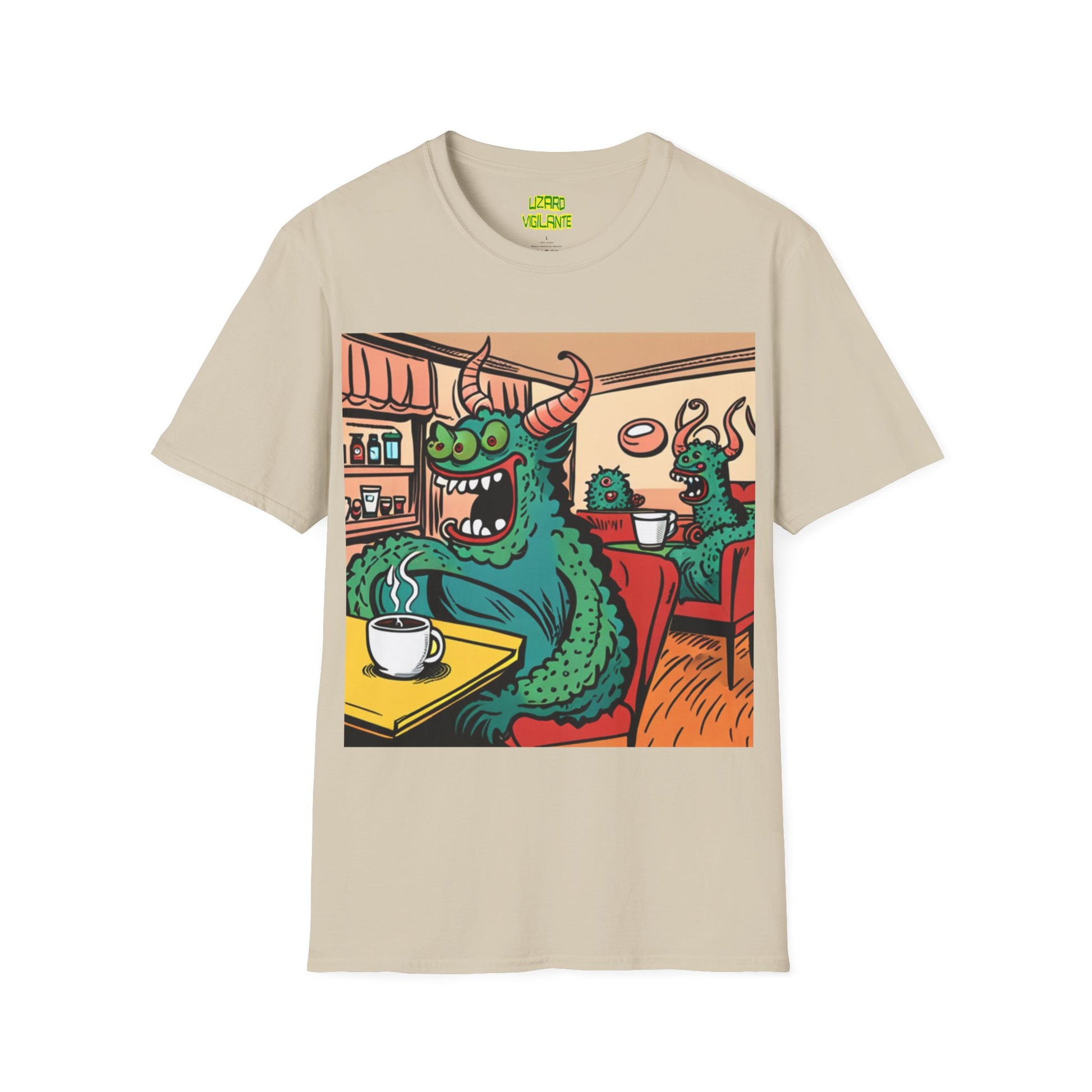 Lizard Vigilante Premium Coffee Monsters Unisex Softstyle T-Shirt - Lizard Vigilante