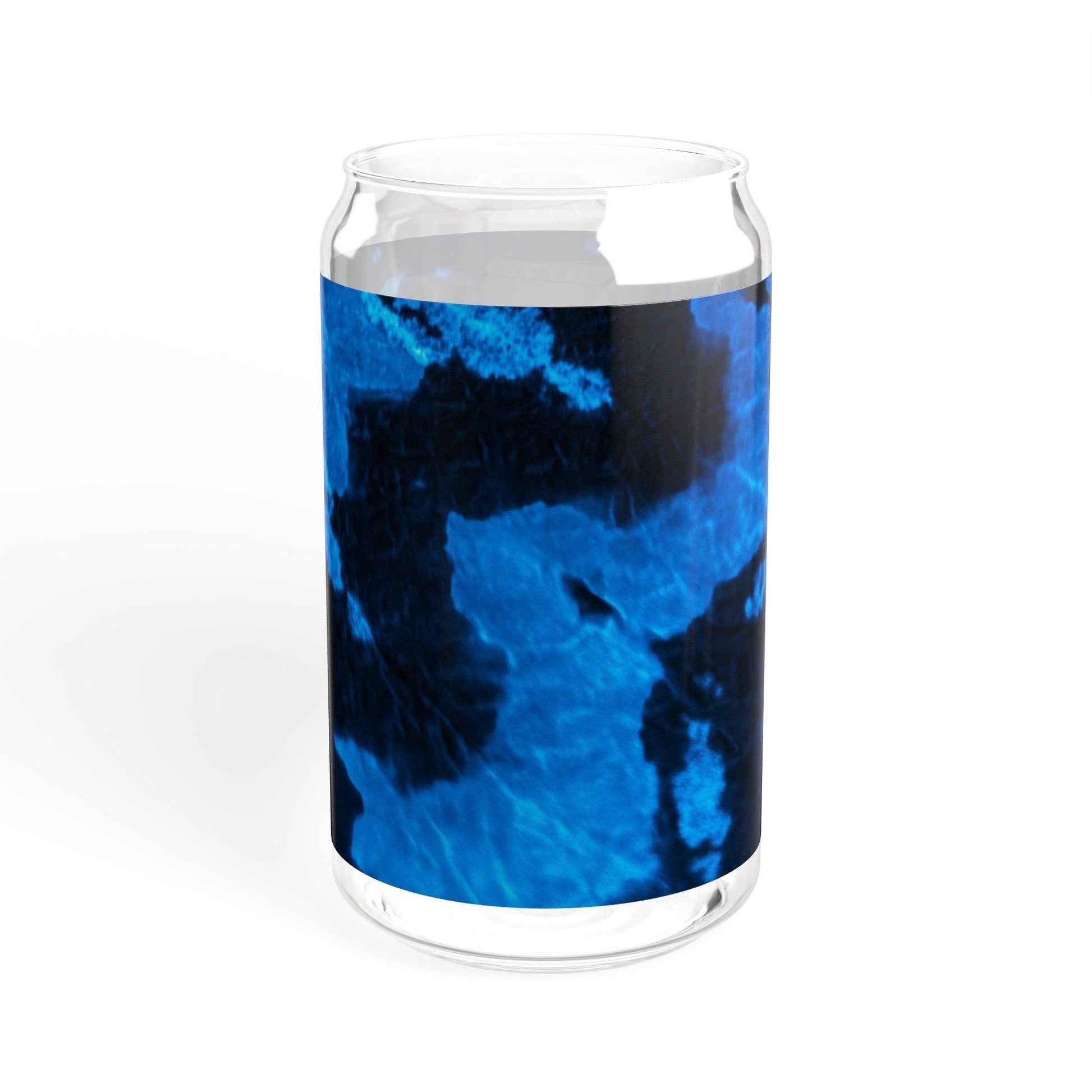 Blue on Black Rock Sipper Glass, 16oz - Lizard Vigilante