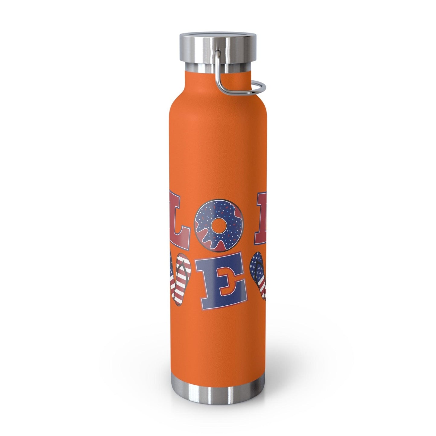 LOVE American Styled Red White and Blue Copper Vacuum Insulated Bottle, USA 22oz - Lizard Vigilante