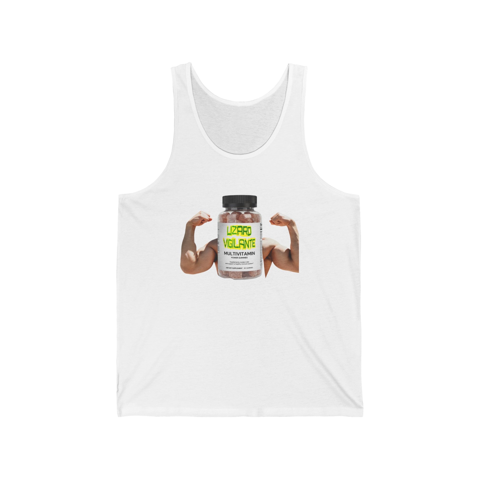 Lizard Vigilante MultiVitamins Muscle Man Unisex Jersey Tank Top - Lizard Vigilante