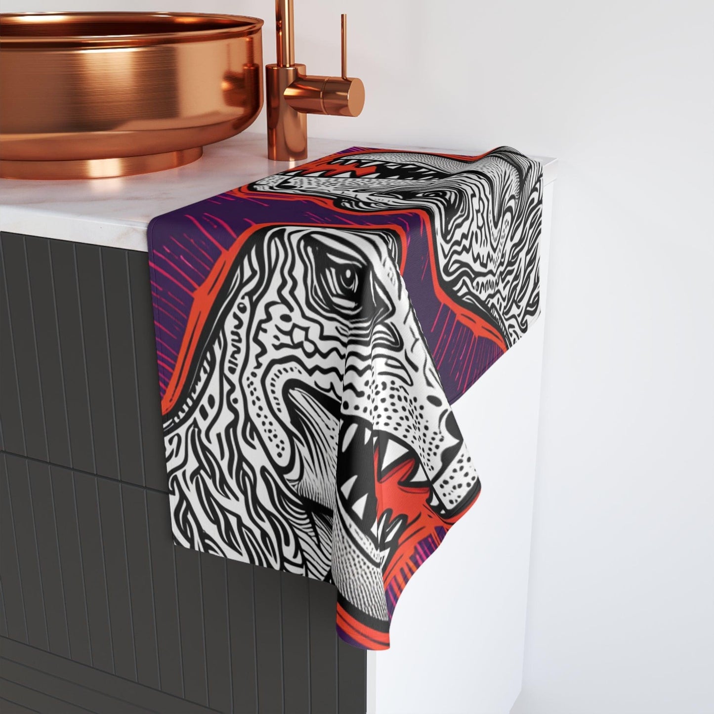 DinoGraphic Hand Towel - Lizard Vigilante