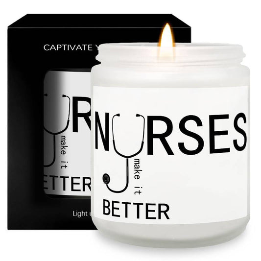 Lavender Scented Candle 5.3oz - Perfect Nursing Appreciation Gift for Men & Women, Ideal for Nurse Practitioners, Paramedics, Students - Unique Present for Birthdays, Thanksgiving, Graduation