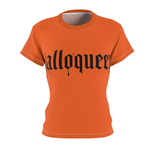 Halloqueen Orange Women's Cut & Sew Tee (AOP) - Lizard Vigilante